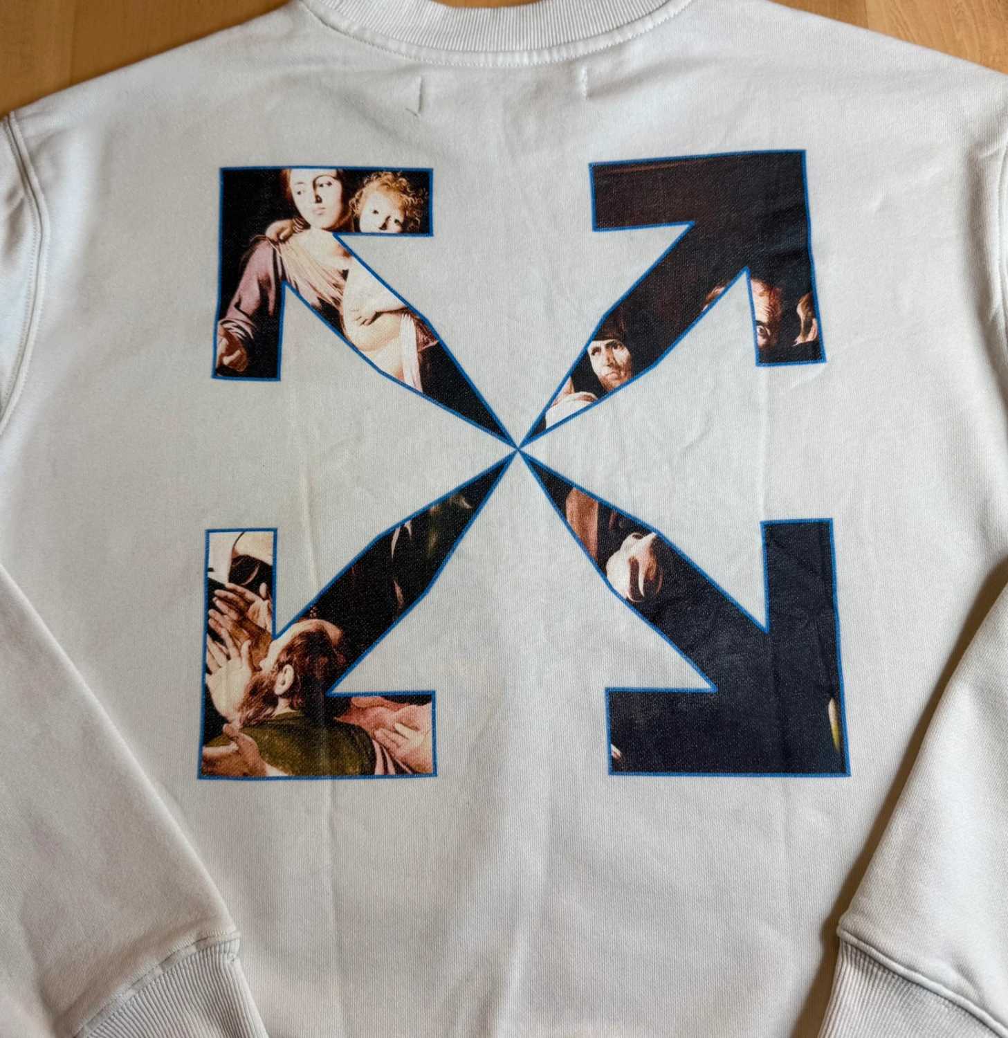 Off-White Beige Caravaggio Madonna Sweatshirt Manches Longues - xs image 10