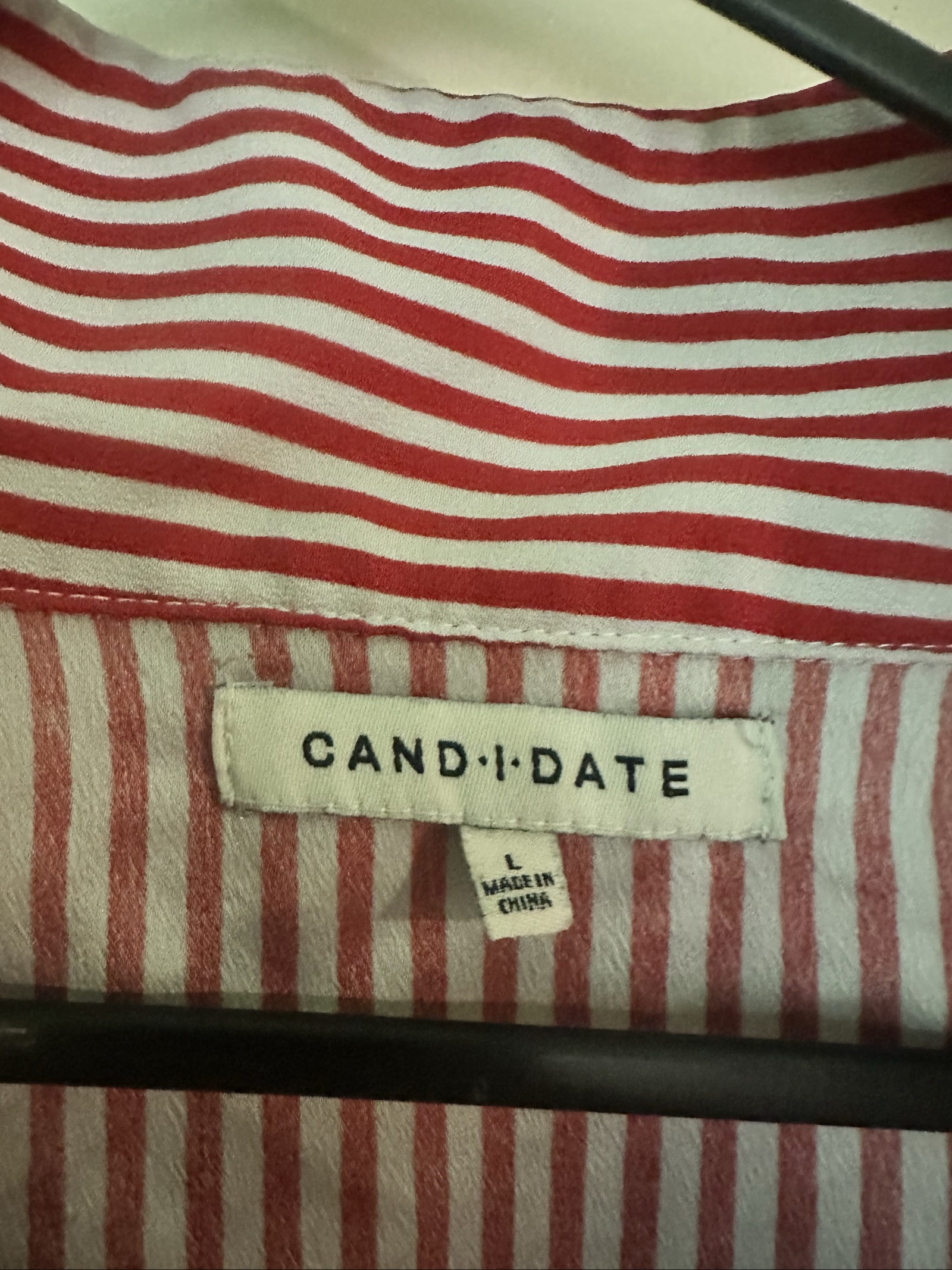 Candidate Red & White Stripe Cropped Shirt Large image 2