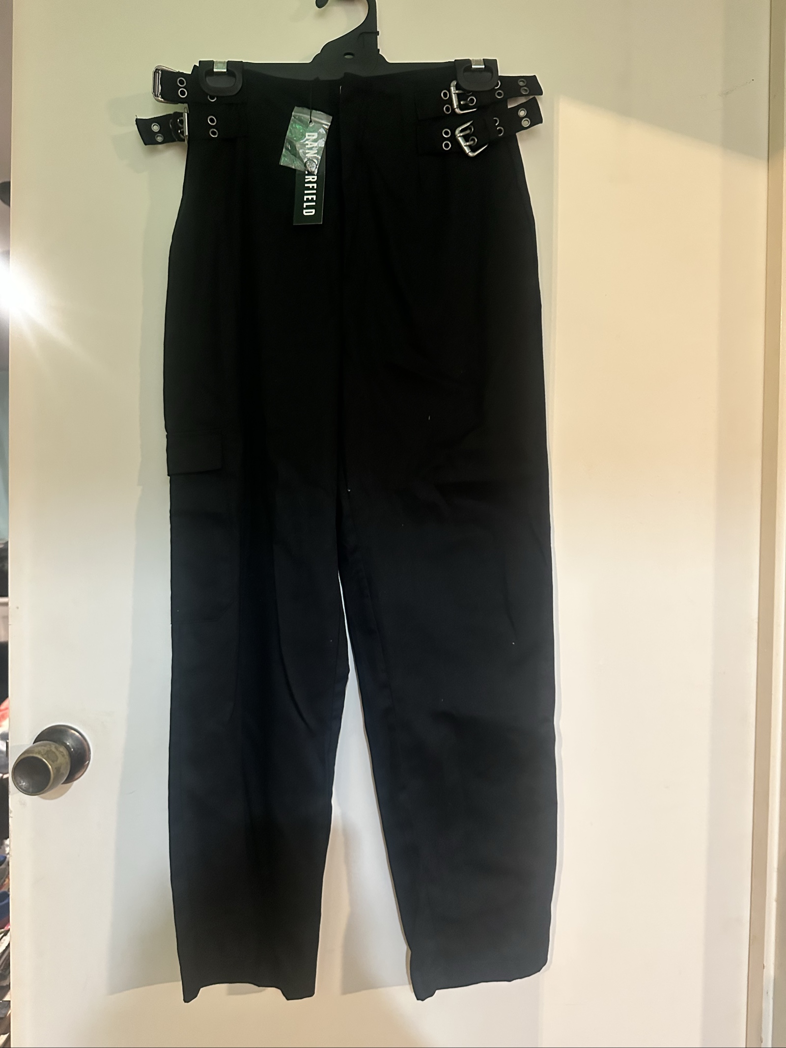 Dangerfield Black Goth Belted Pants Size 6