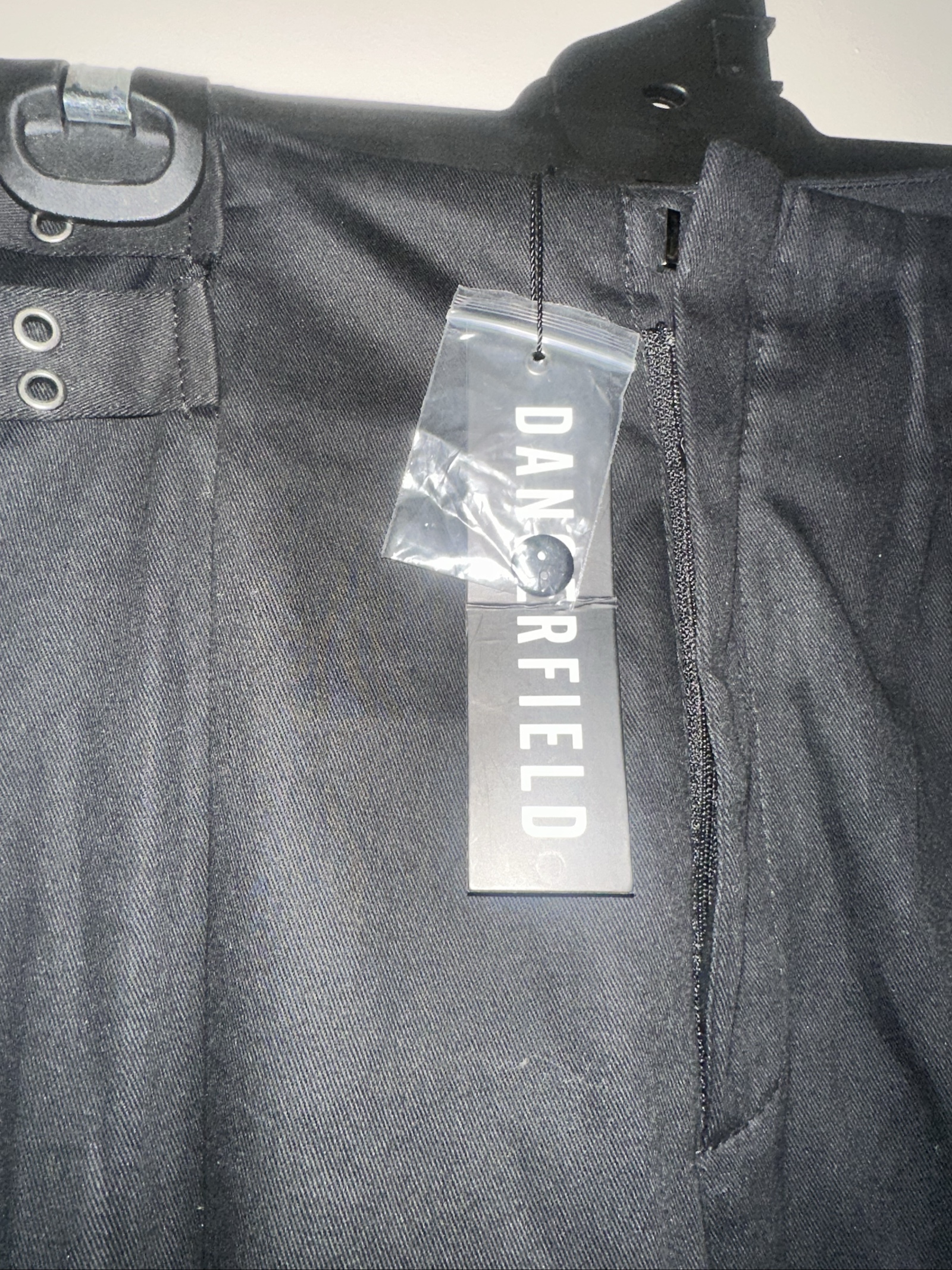 Dangerfield Black Goth Belted Pants Size 6 image 2