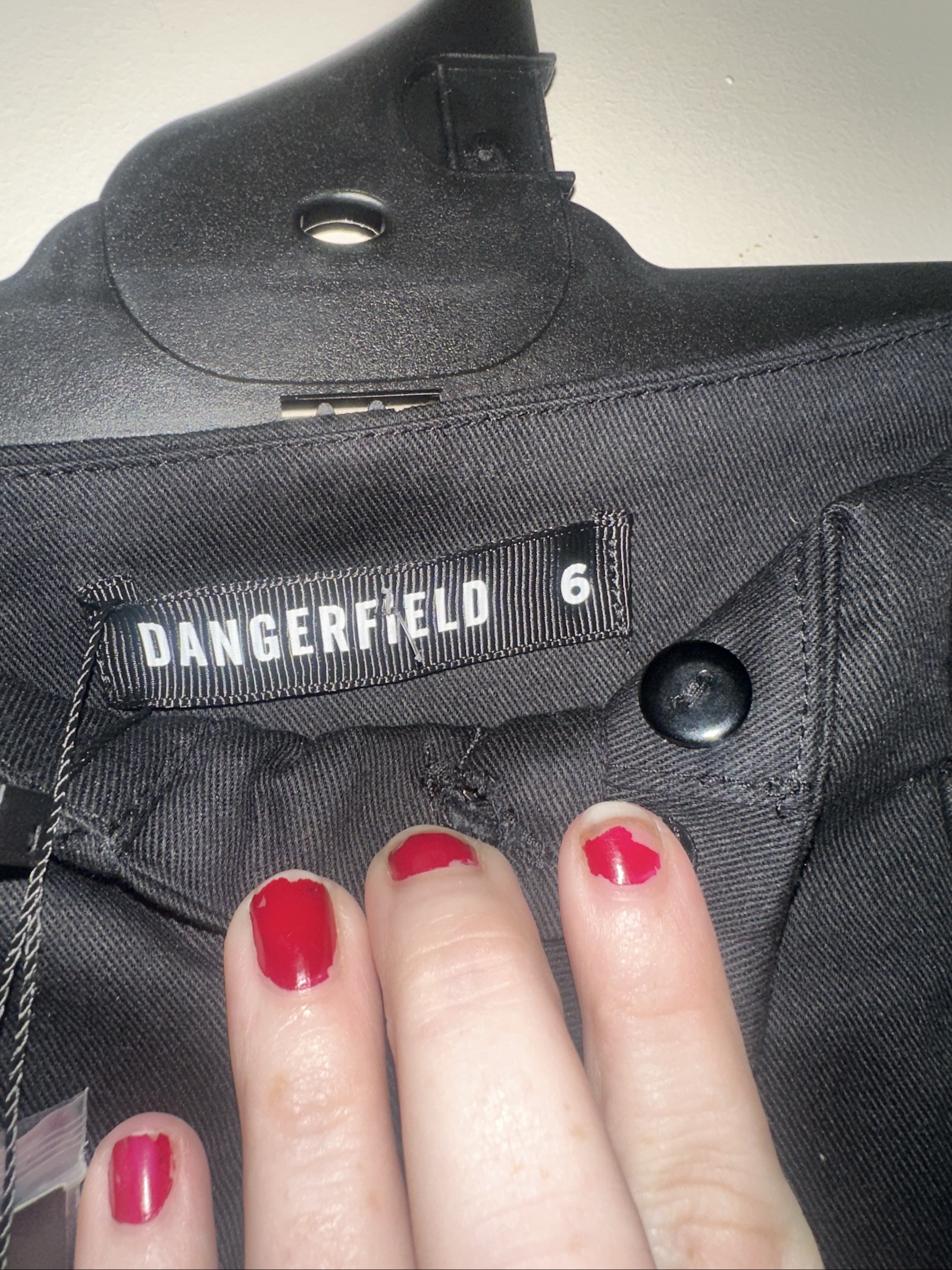 Dangerfield Black Goth Belted Pants Size 6 image 4