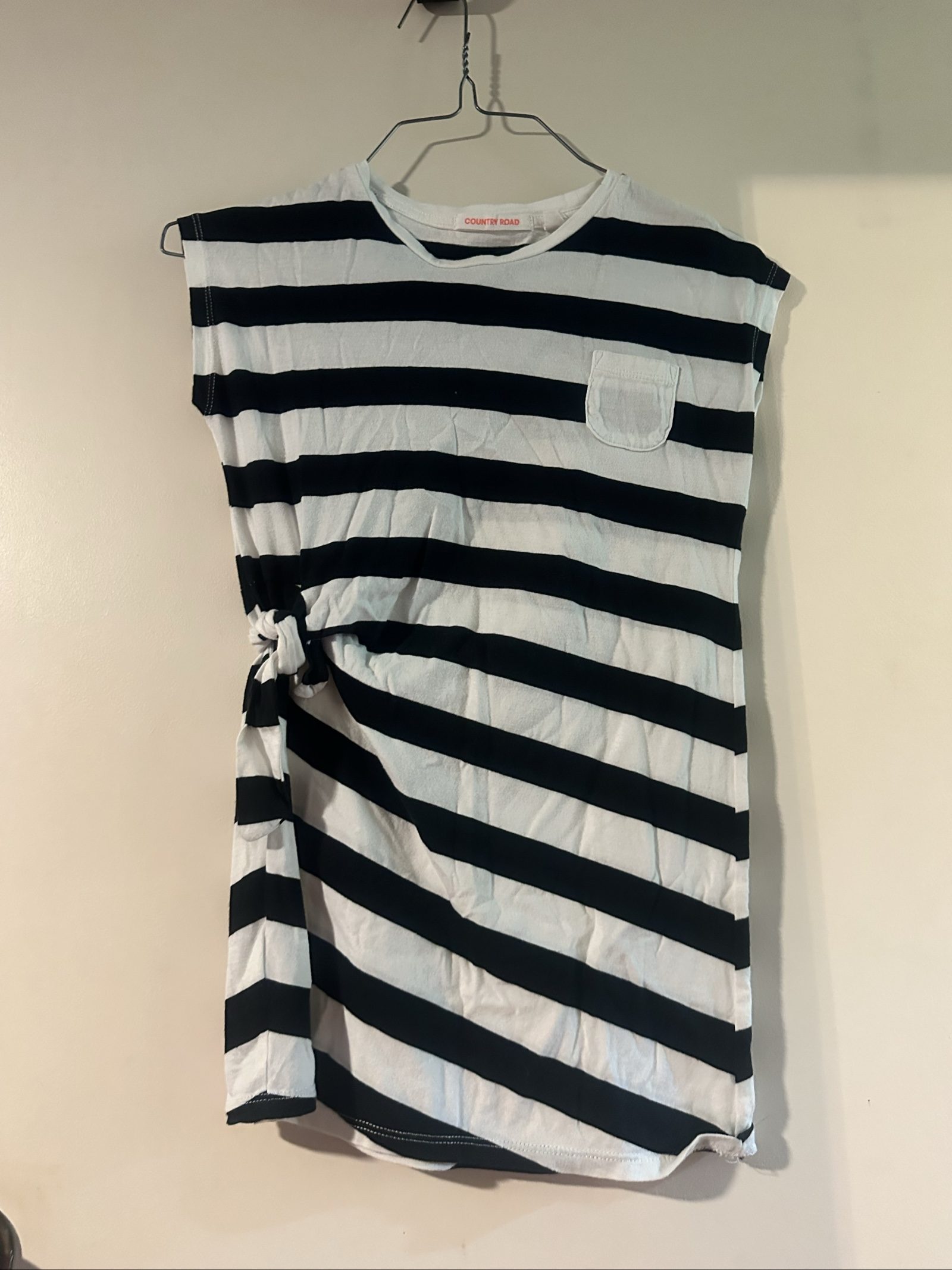 Country Road Black & White Striped T-Shirt Dress 06