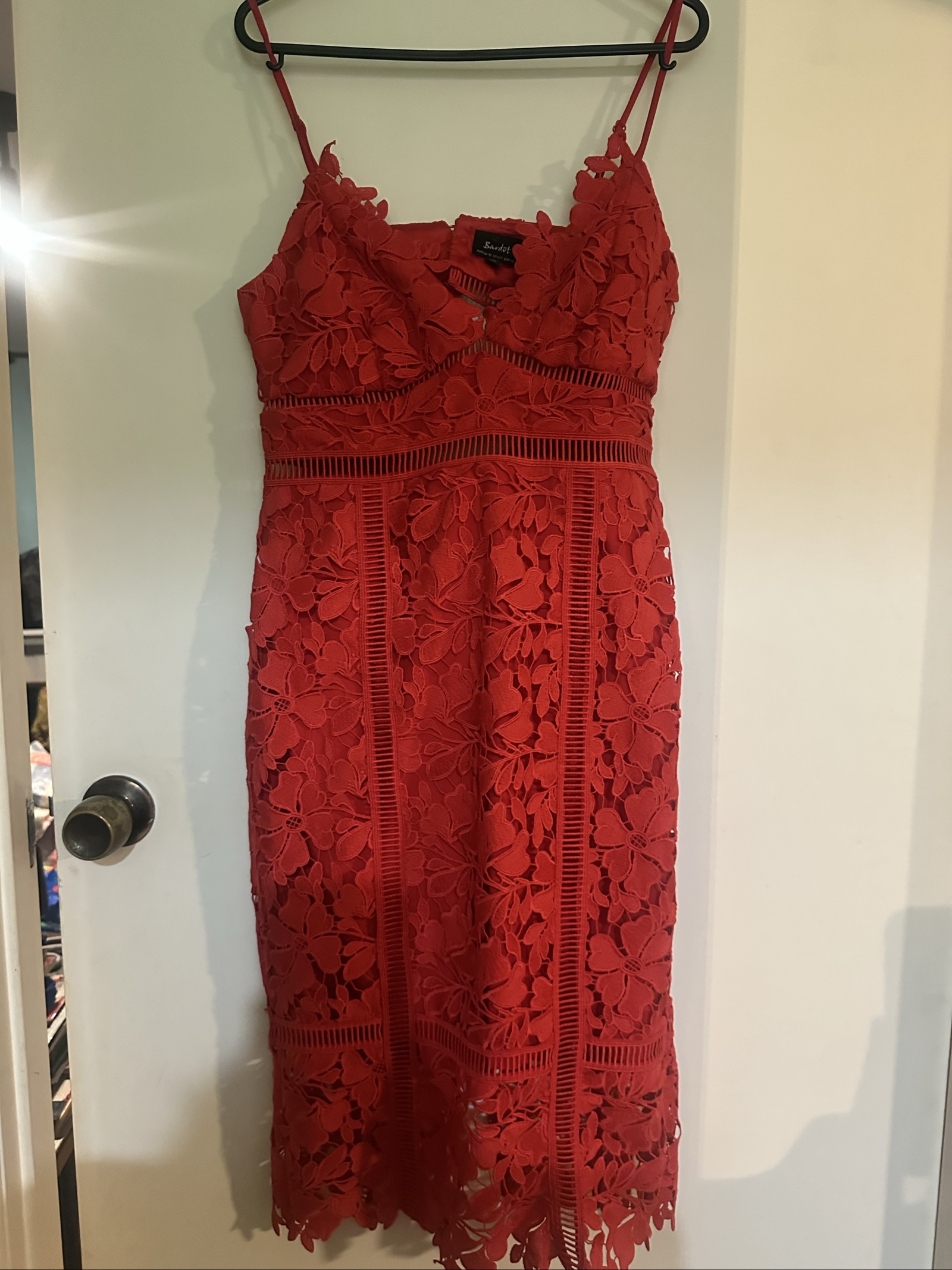 Bardot Red Floral Lace Dress AUS/UK 10