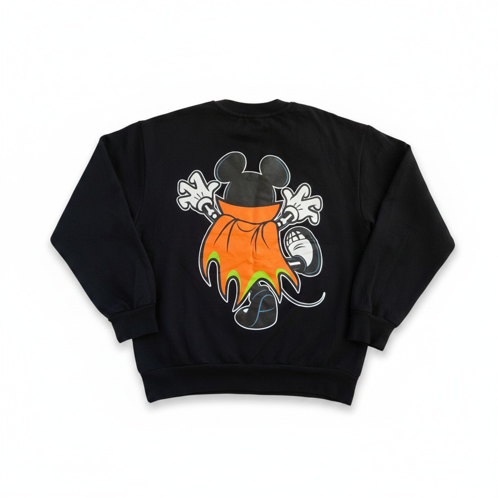 Disney Parks 2024 Skeleton Vampire Mickey Mouse Halloween Sweatshirt Black M image 2