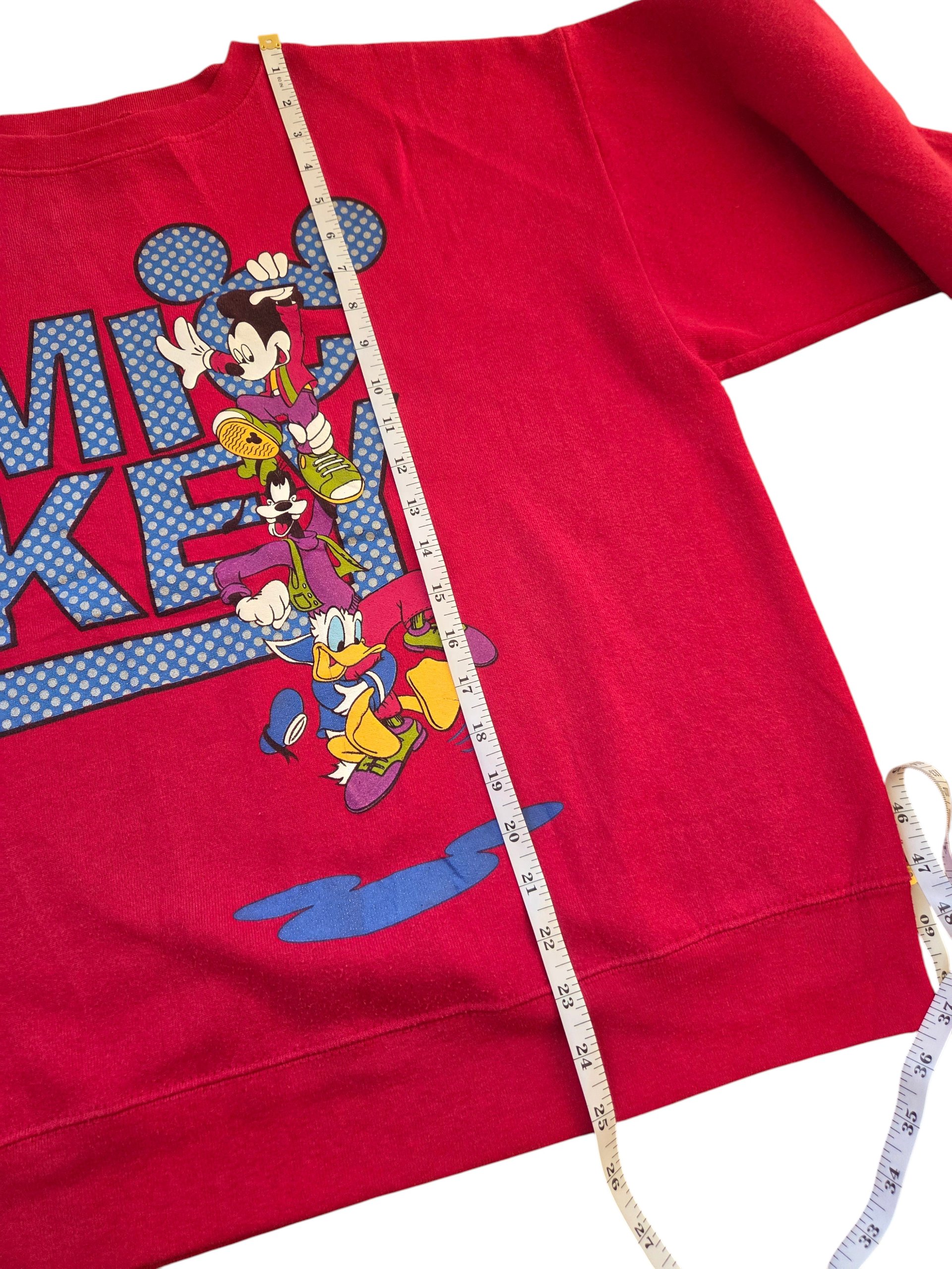 Vintage 90s Disney Mickey Unlimited Jerry Leigh Red Sweatshirt USA Size L image 3