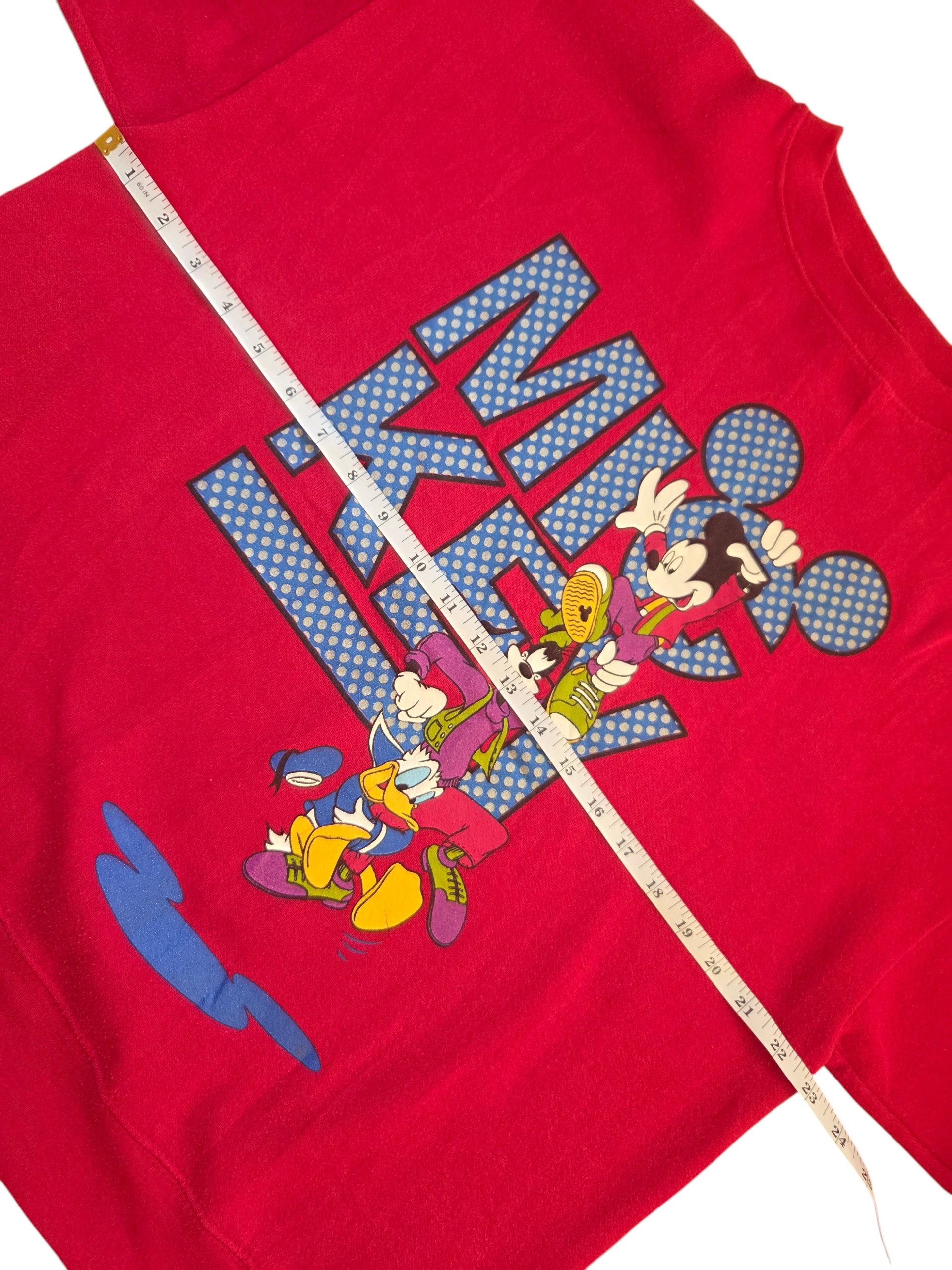 Vintage 90s Disney Mickey Unlimited Jerry Leigh Red Sweatshirt USA Size L image 4