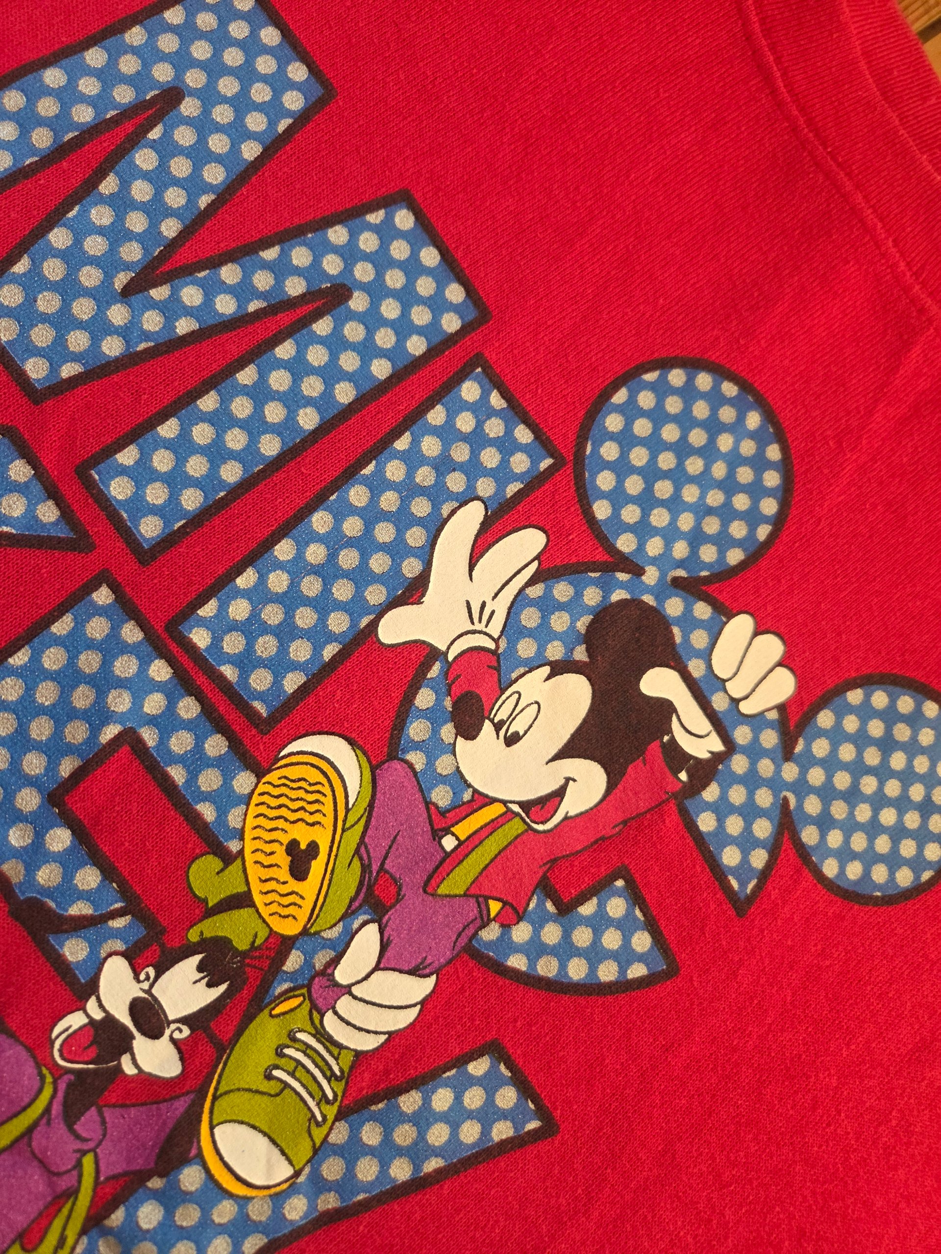Vintage 90s Disney Mickey Unlimited Jerry Leigh Red Sweatshirt USA Size L image 6