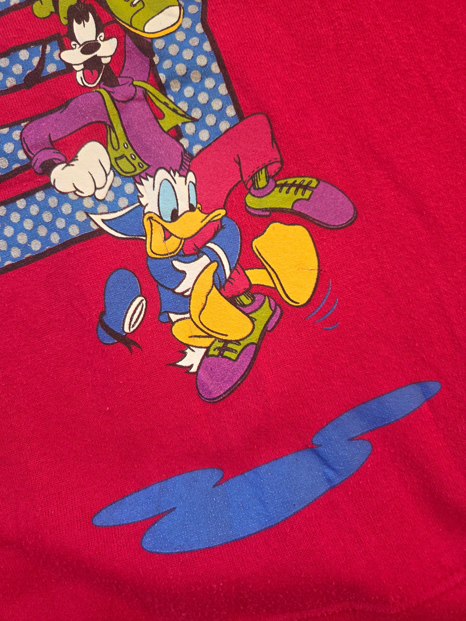 Vintage 90s Disney Mickey Unlimited Jerry Leigh Red Sweatshirt USA Size L image 8