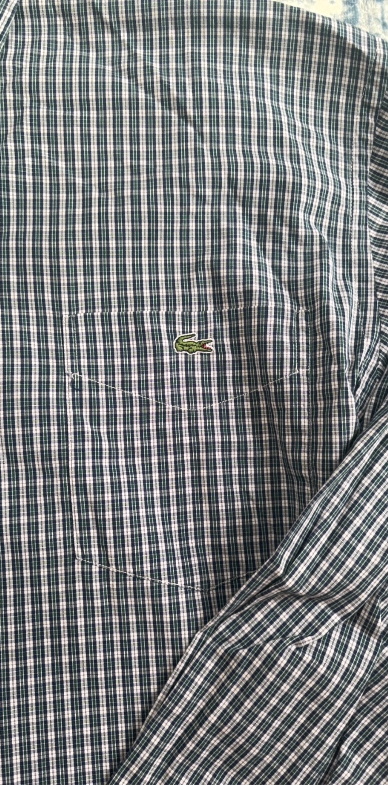 Lacoste Men's Navy & White Checked Cotton Shirt Large image 2