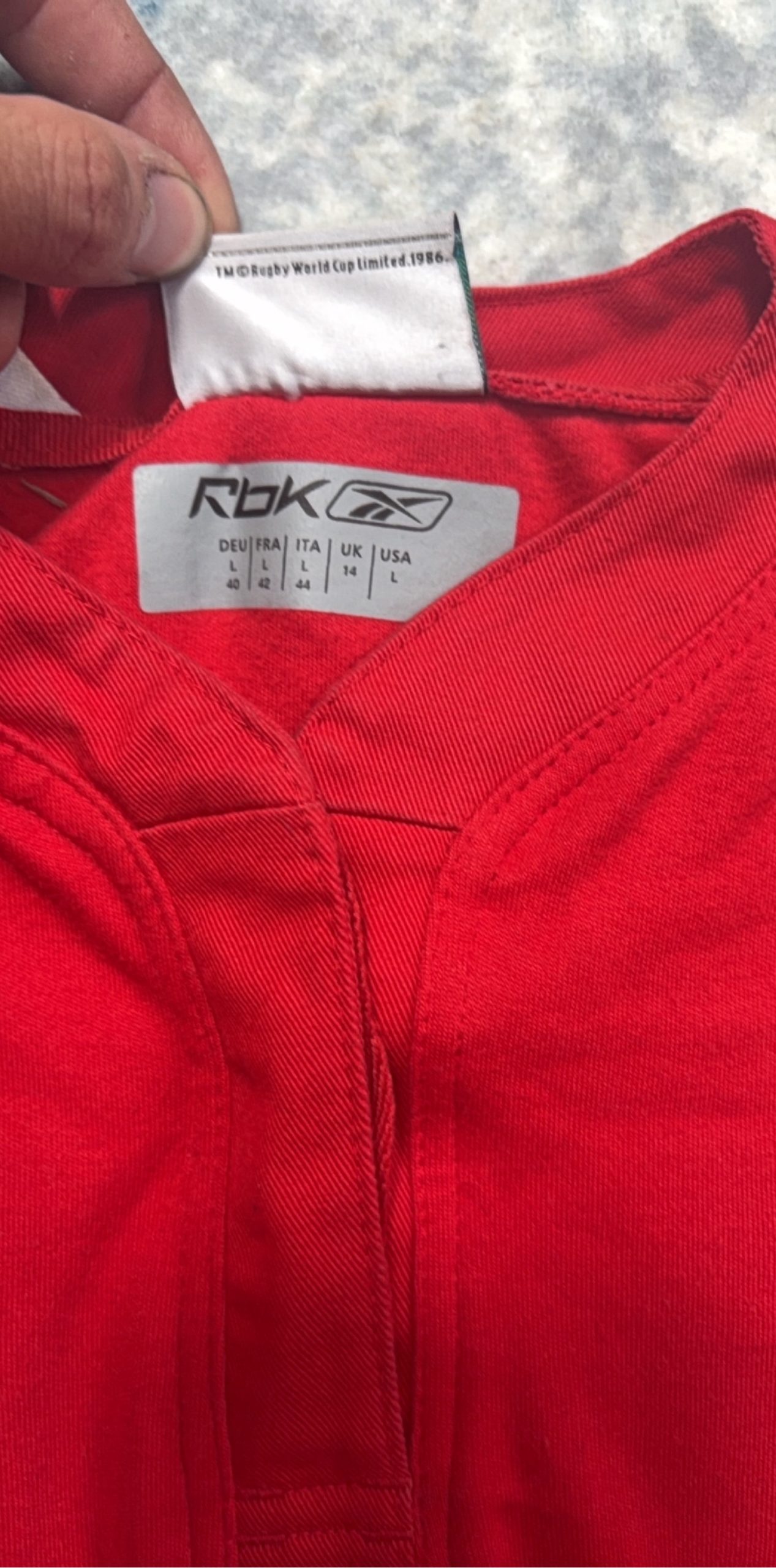Reebok Red WRU Cymru Rugby World Cup 2007 Long Sleeve Top Large image 6