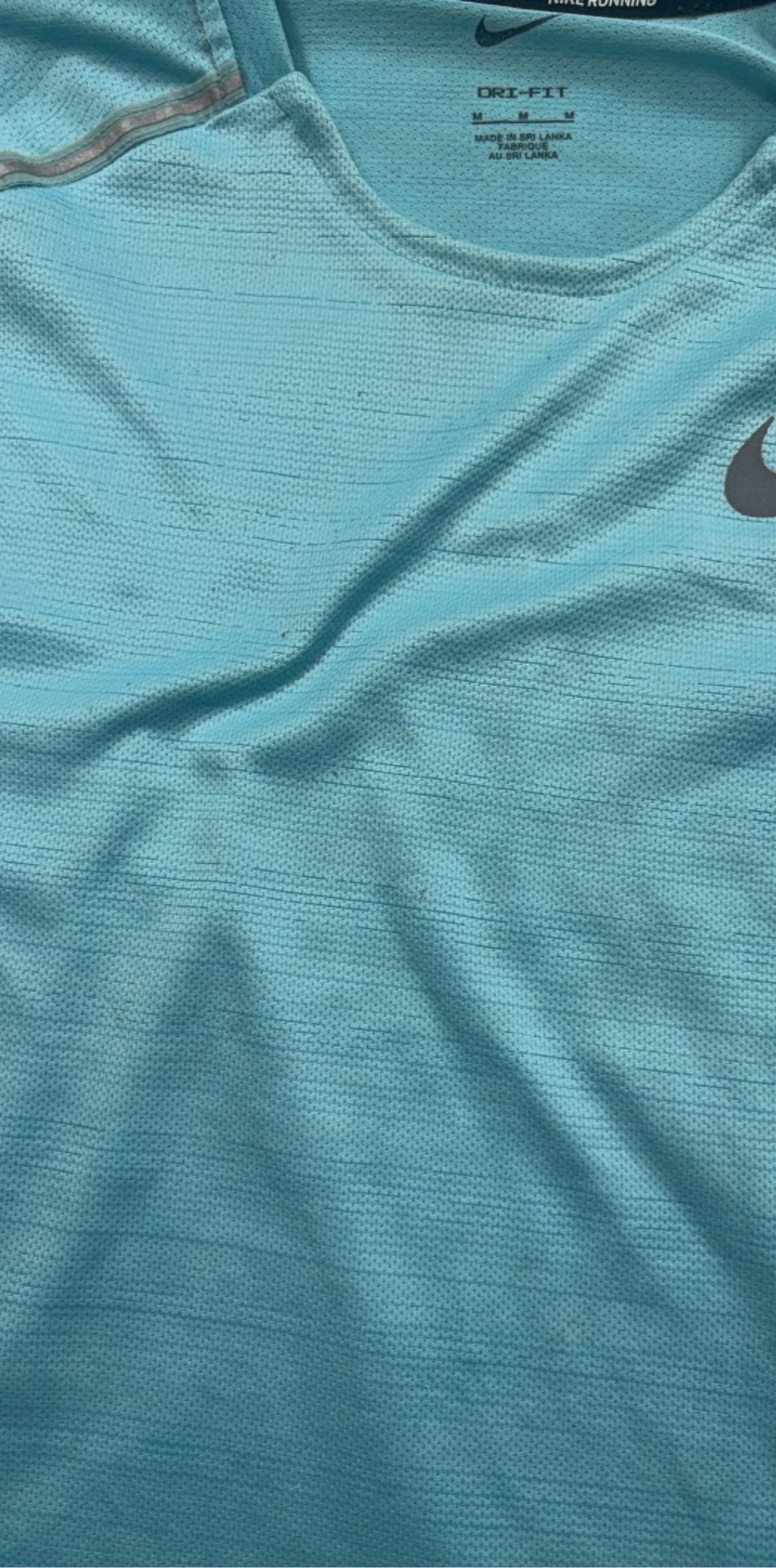Nike Men's Teal & Light Blue Dri-FIT Running T-Shirts Medium image 6