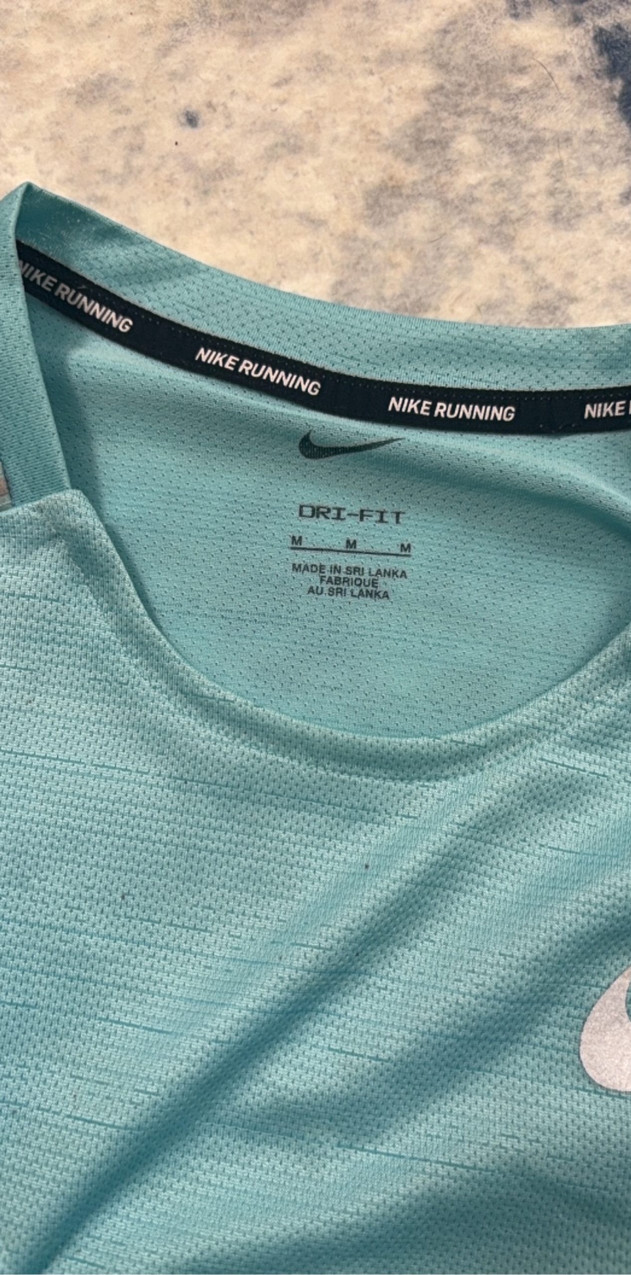Nike Men's Teal & Light Blue Dri-FIT Running T-Shirts Medium image 8