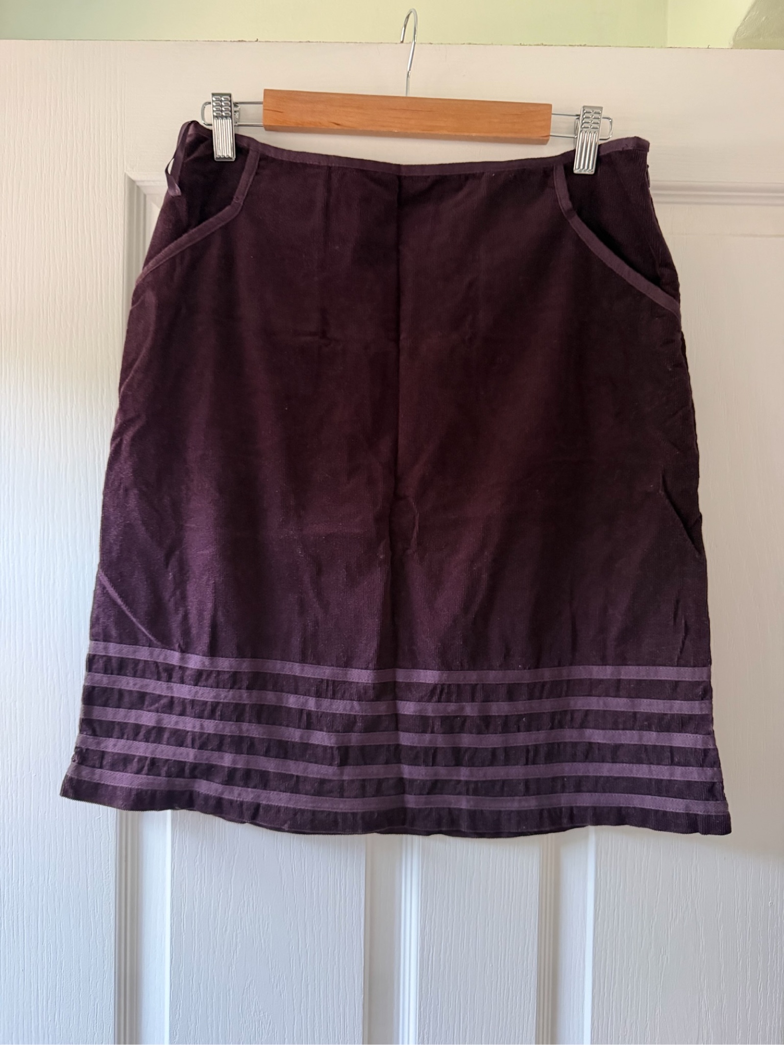 White Stuff Purple Corduroy Skirt UK 10 Cotton Lined