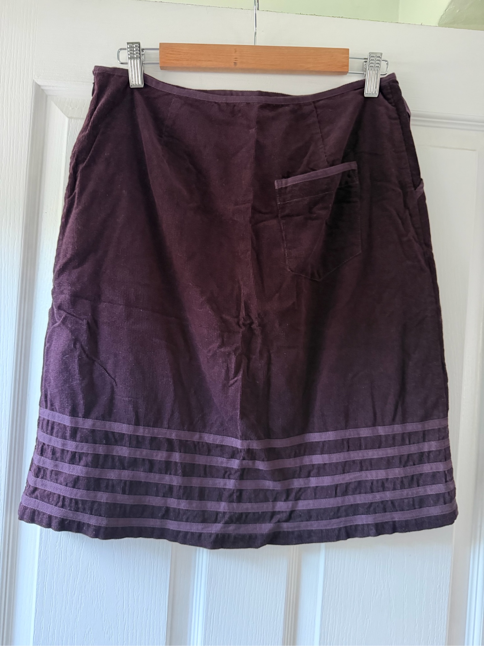 White Stuff Purple Corduroy Skirt UK 10 Cotton Lined image 5