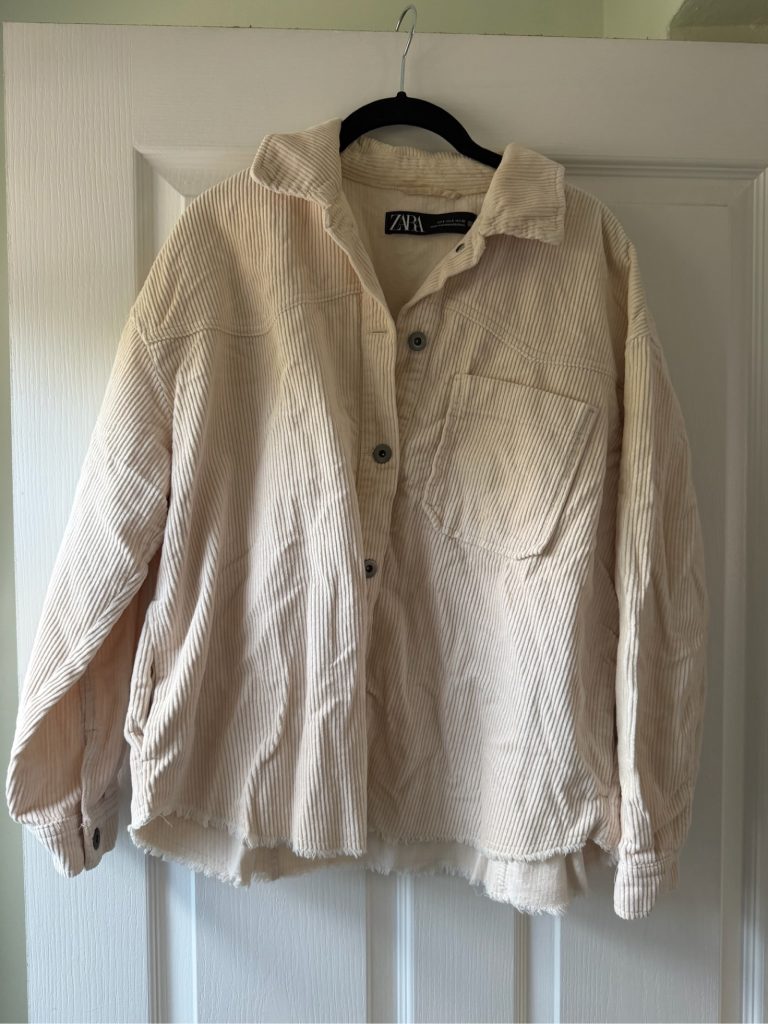 Zara Women Beige Corduroy Overshirt Small