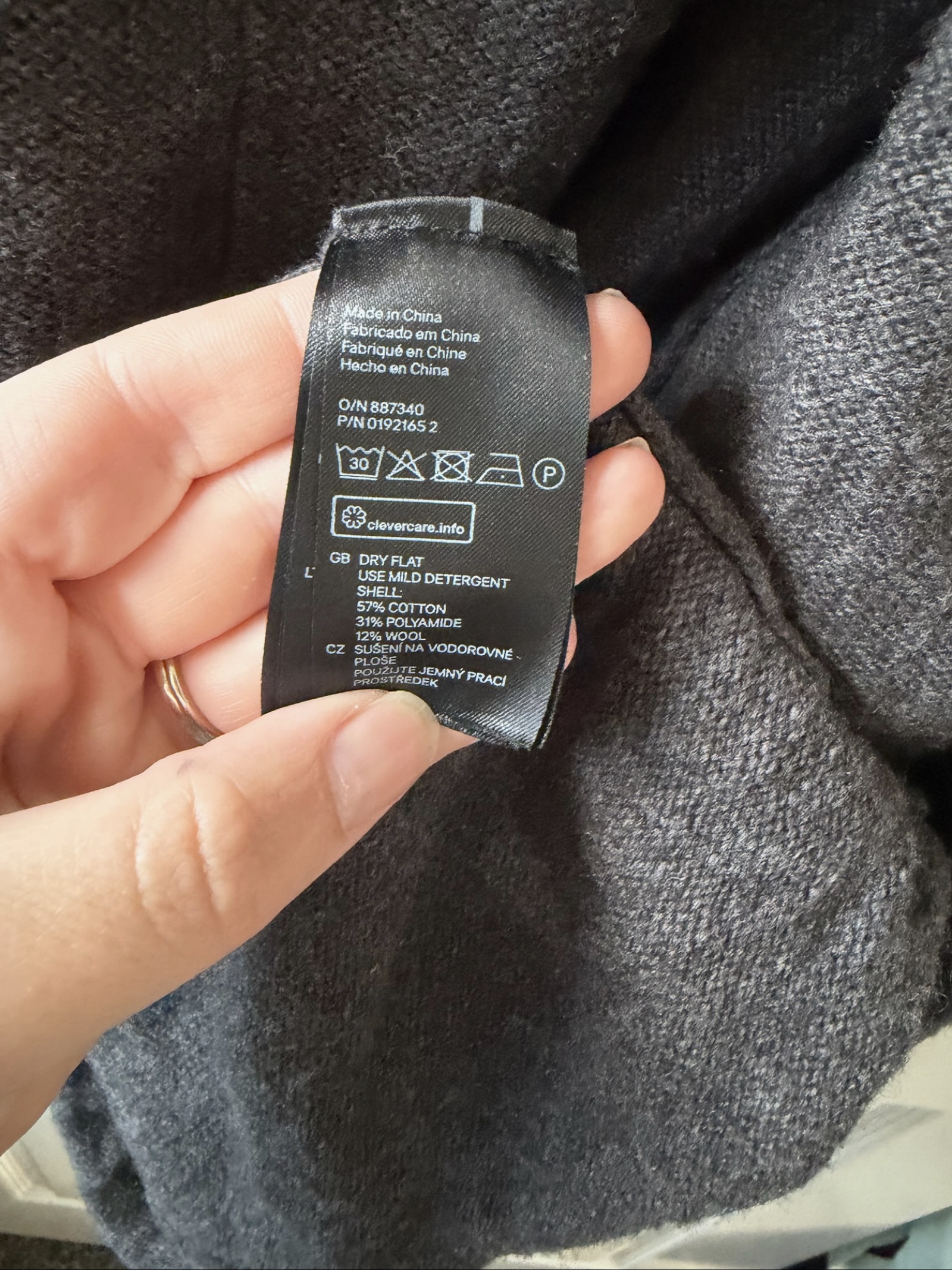 Grey Cardigan Medium Cotton Wool Blend Women's image 3