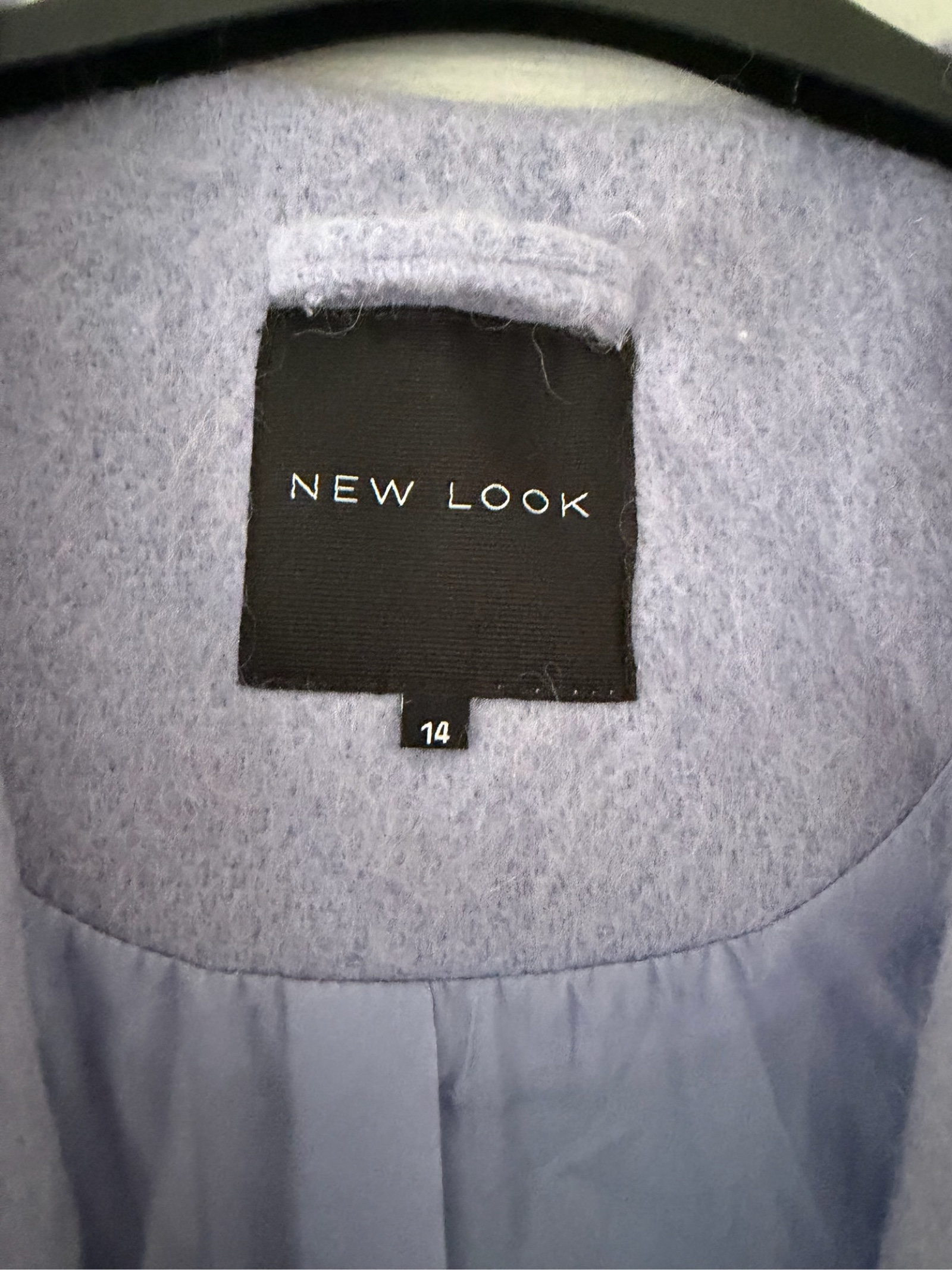 New Look Women's Light Purple Wool Blend Zip Coat UK 14 image 2