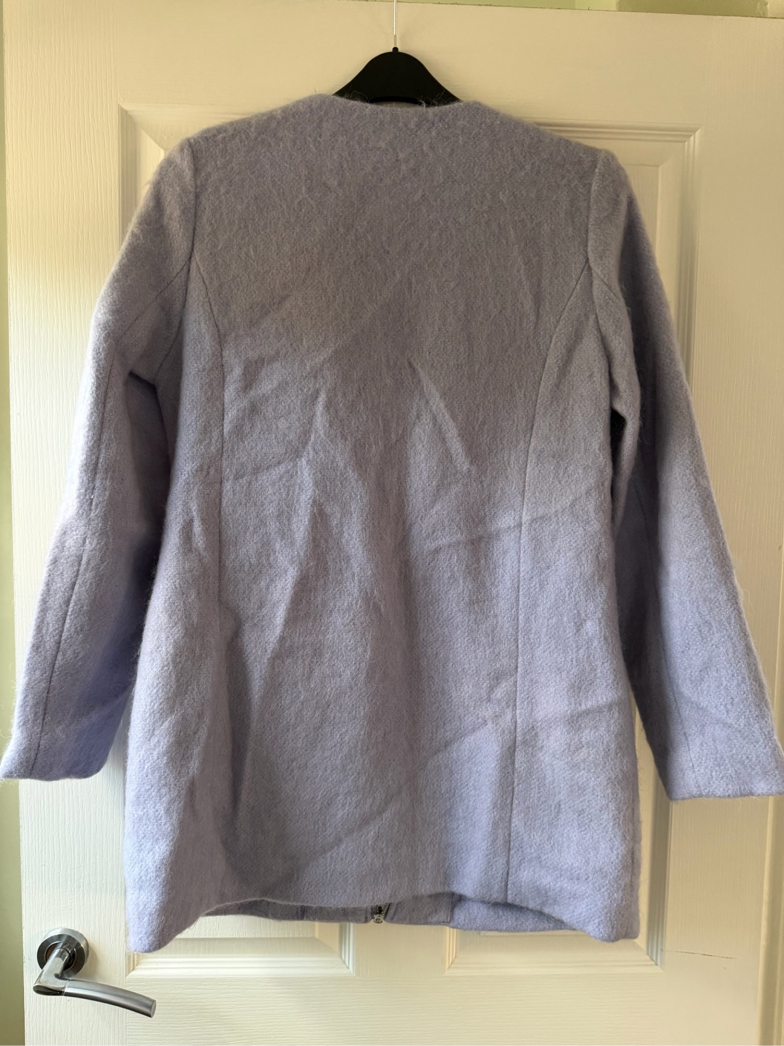 New Look Women's Light Purple Wool Blend Zip Coat UK 14 image 5