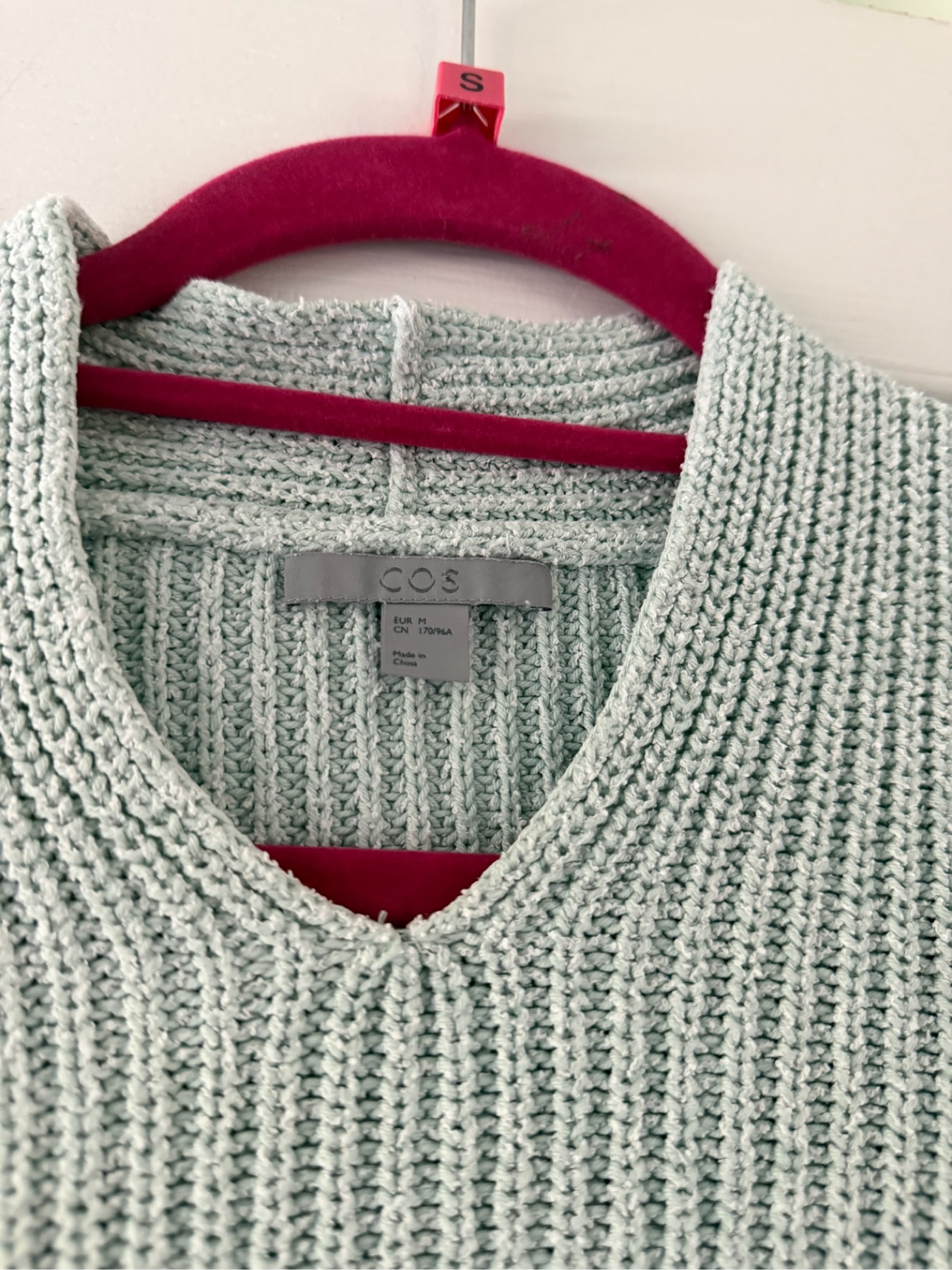 COS Women's Light Green Ribbed Cotton Jumper - Medium image 2