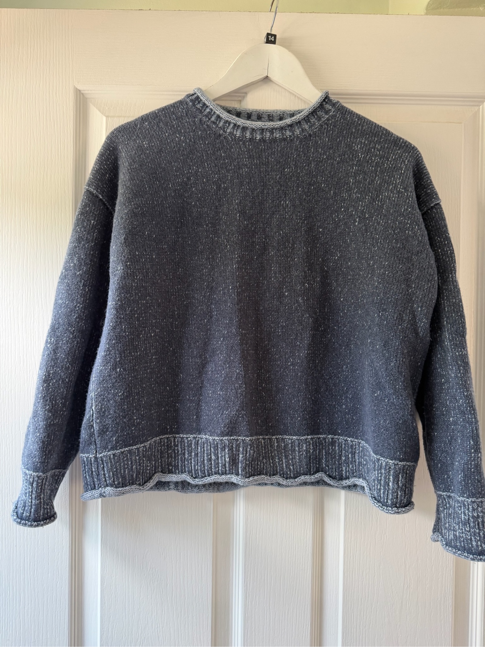 Baye Grey Merino Lambswool & Cotton Jumper UK 14