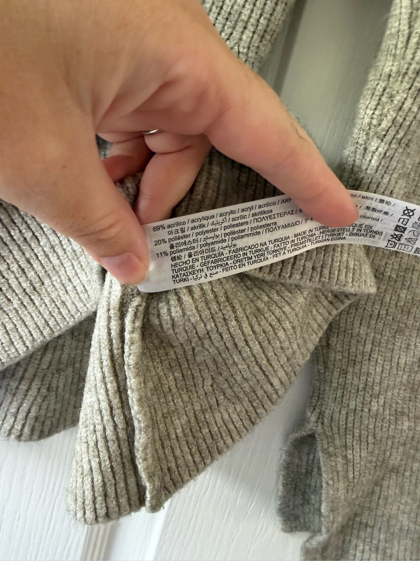 Zara Women's Grey Beige Ribbed Turtleneck Sweater Small Acrylic Polyester Polyamide image 4