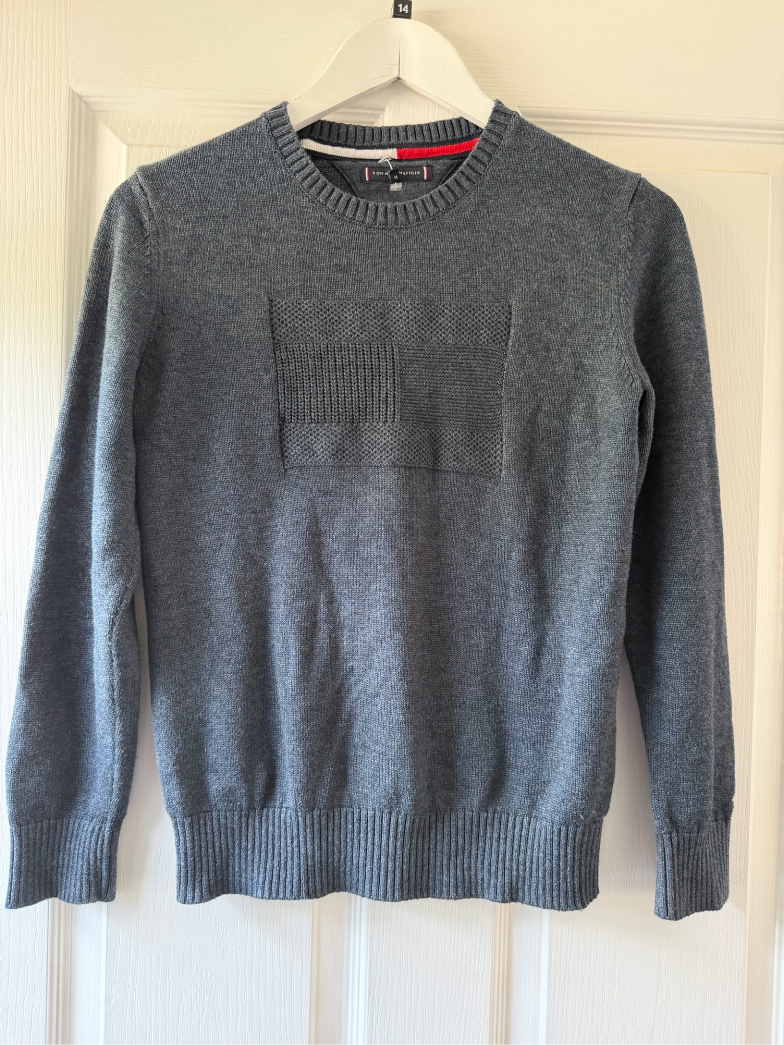 Tommy Hilfiger Grey Cotton & Acrylic Jumper Age 14