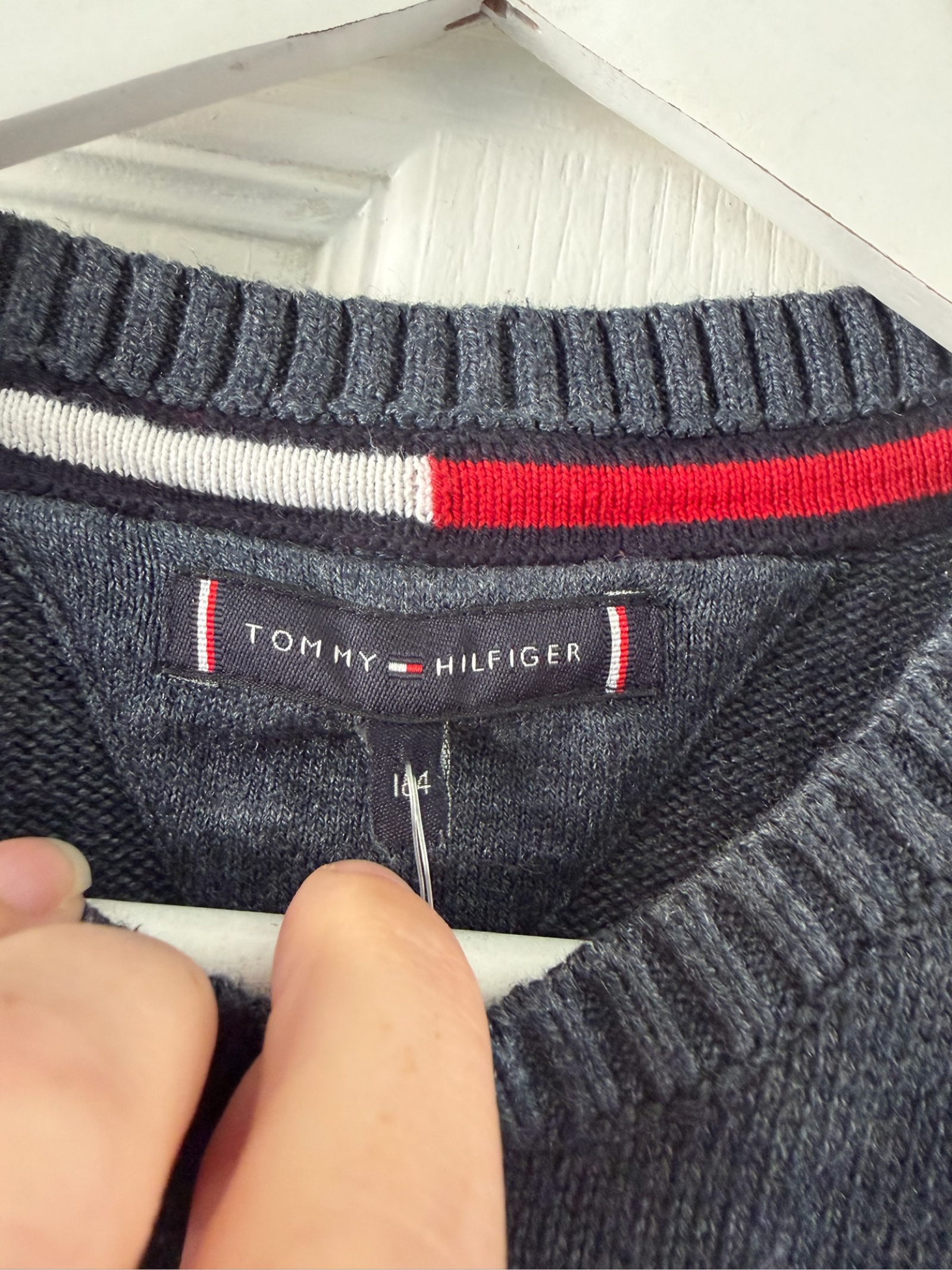 Tommy Hilfiger Grey Cotton & Acrylic Jumper Age 14 image 2