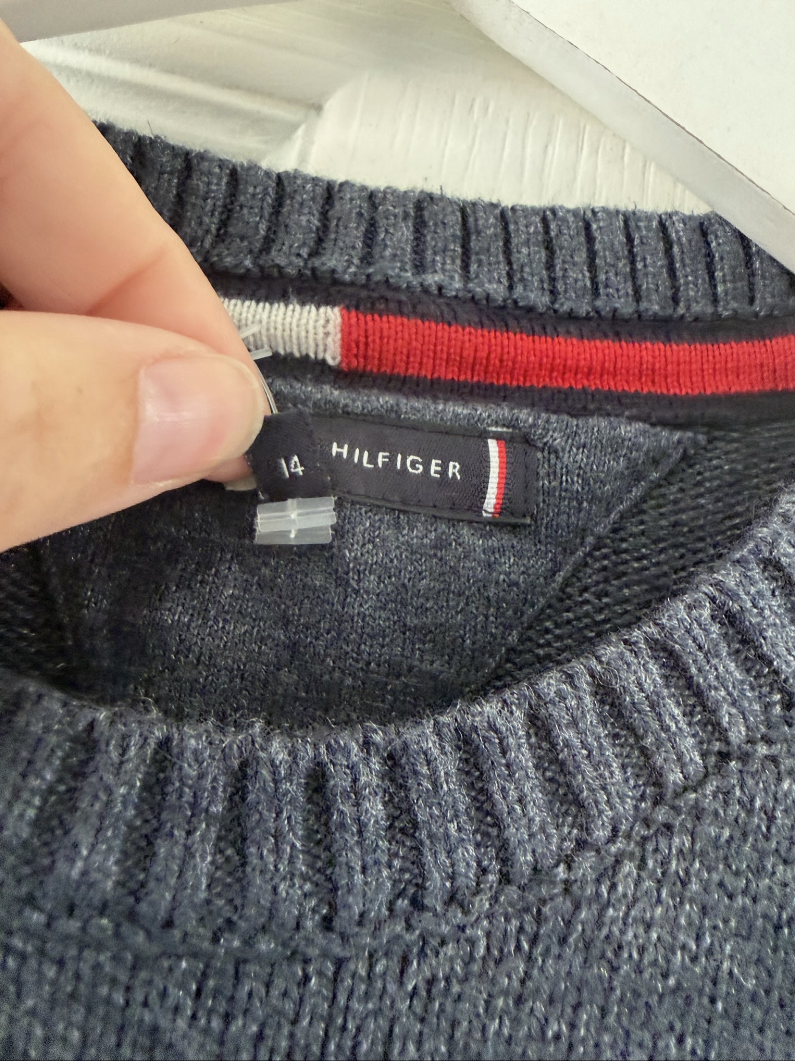Tommy Hilfiger Grey Cotton & Acrylic Jumper Age 14 image 3