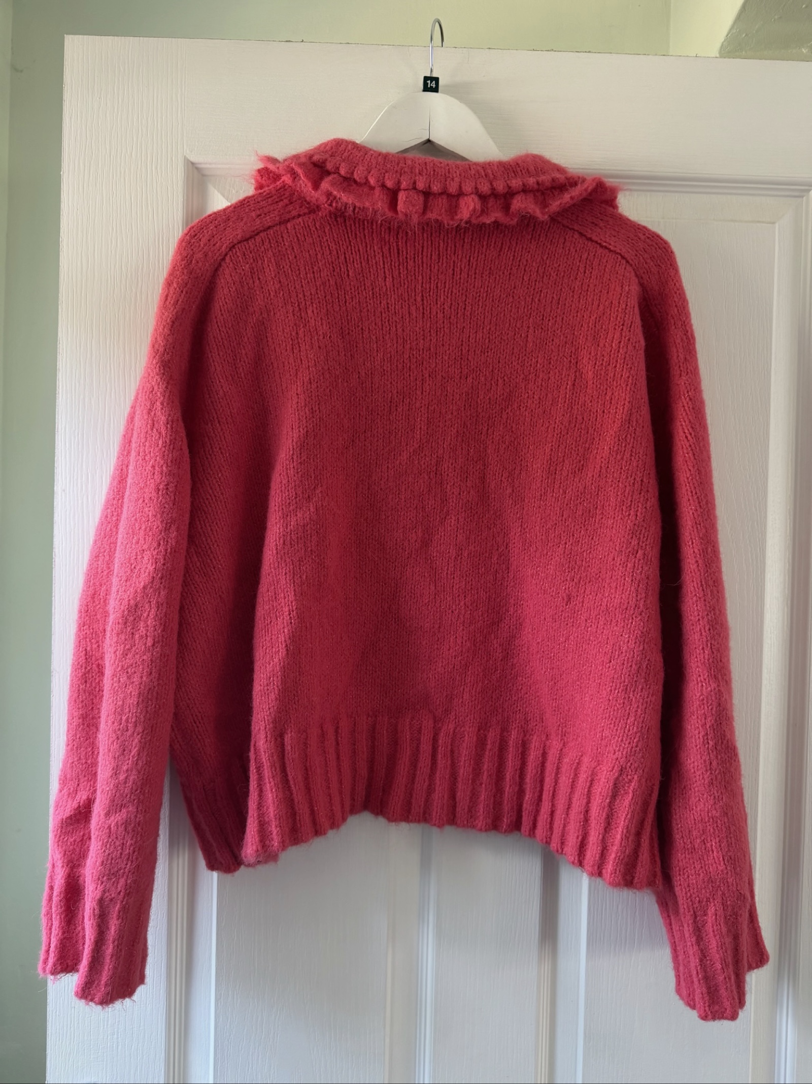 Oliver Bonas Pink Pink Wool Alpaca Collar Sweater UK 16 image 4