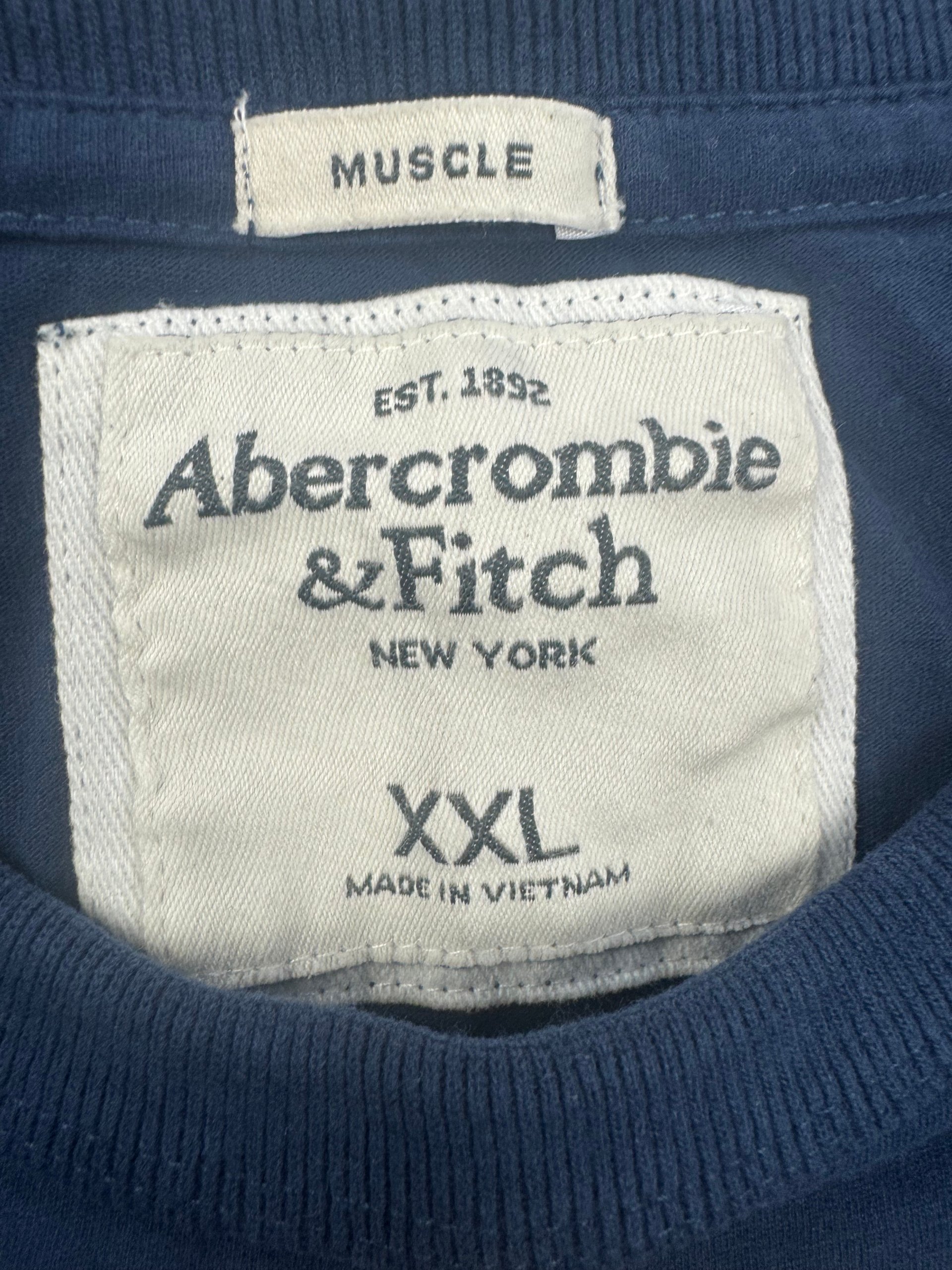 Abercrombie Navy & Yellow Logo T-Shirt XXL Cotton image 3