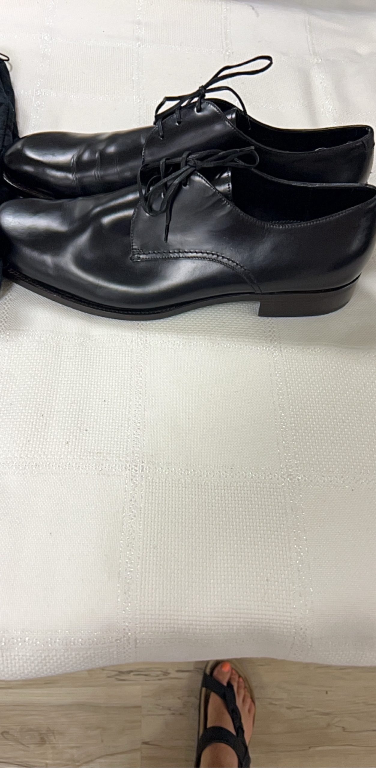 Ermenegildo Zegna Black Leather Dress Oxford US 11 image 2
