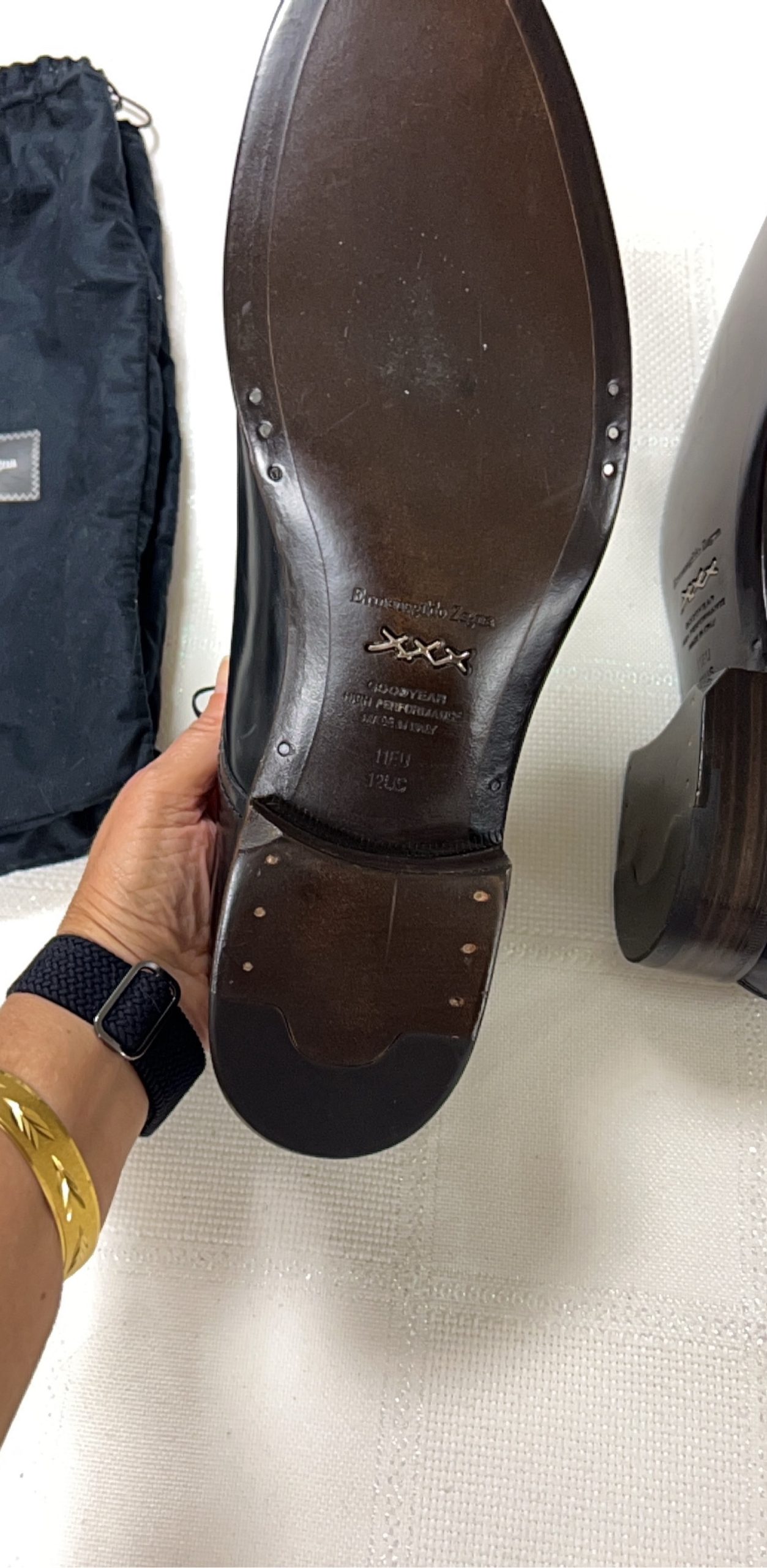 Ermenegildo Zegna Black Leather Dress Oxford US 11 image 5