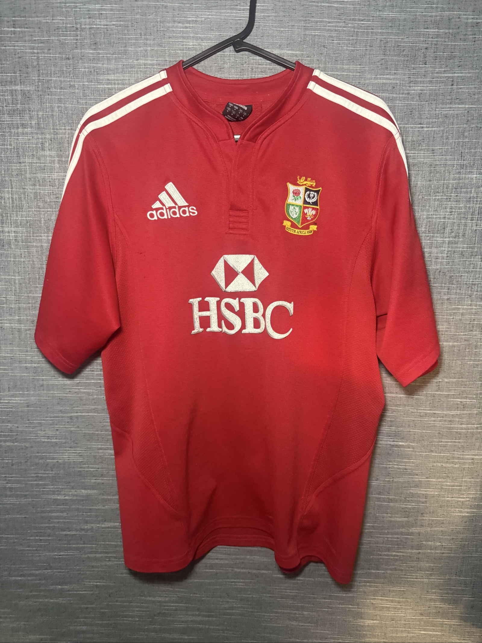 Adidas Red The Lions Rugby Union South Africa 2009 Shirt Medium
