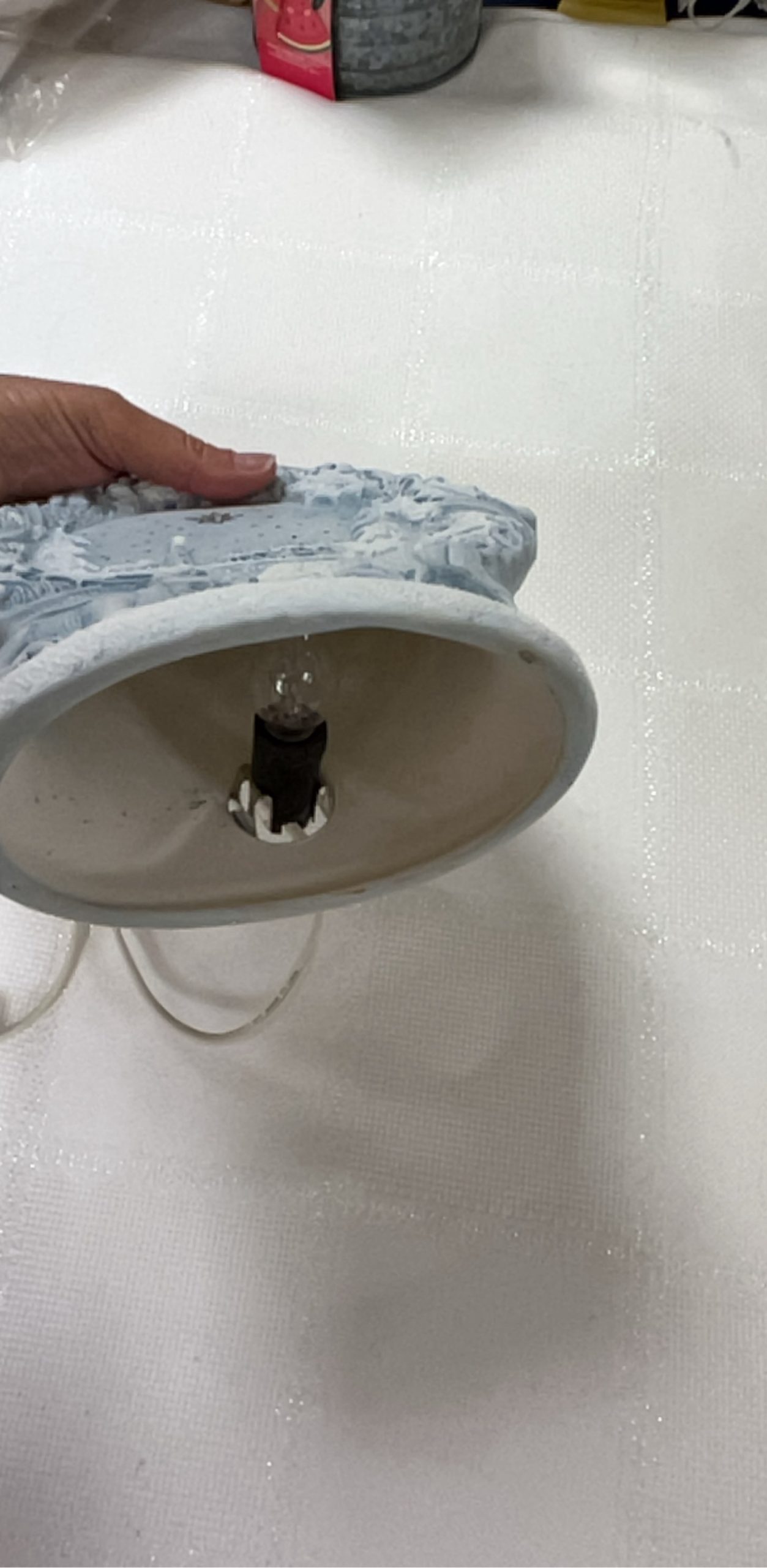 Ceramic Blue & White Vintage Electric Table Lamp with Holiday Design image 4