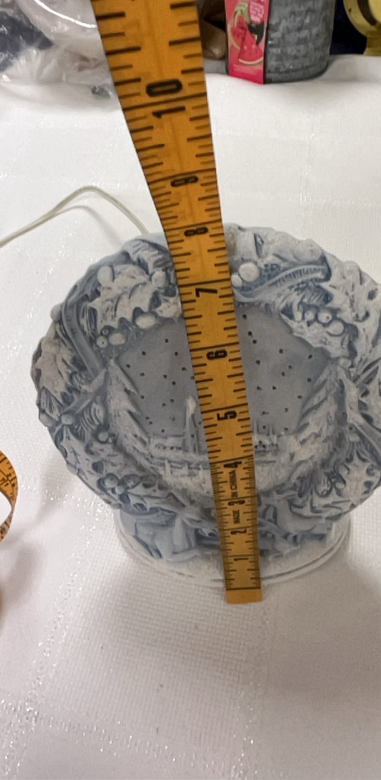 Ceramic Blue & White Vintage Electric Table Lamp with Holiday Design image 7