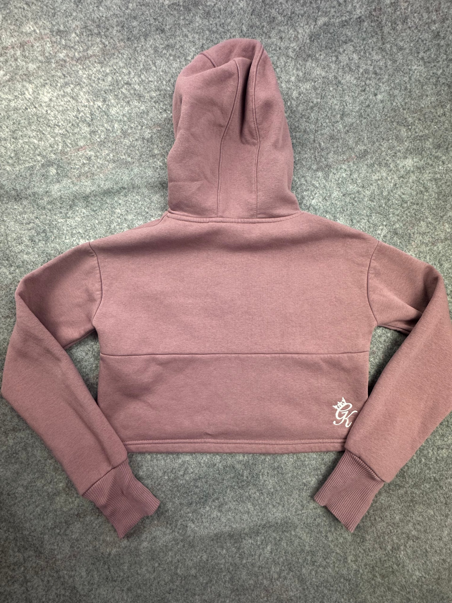 Gym King Dusky Pink Cropped Script Hoodie Size 6 Women’s image 2