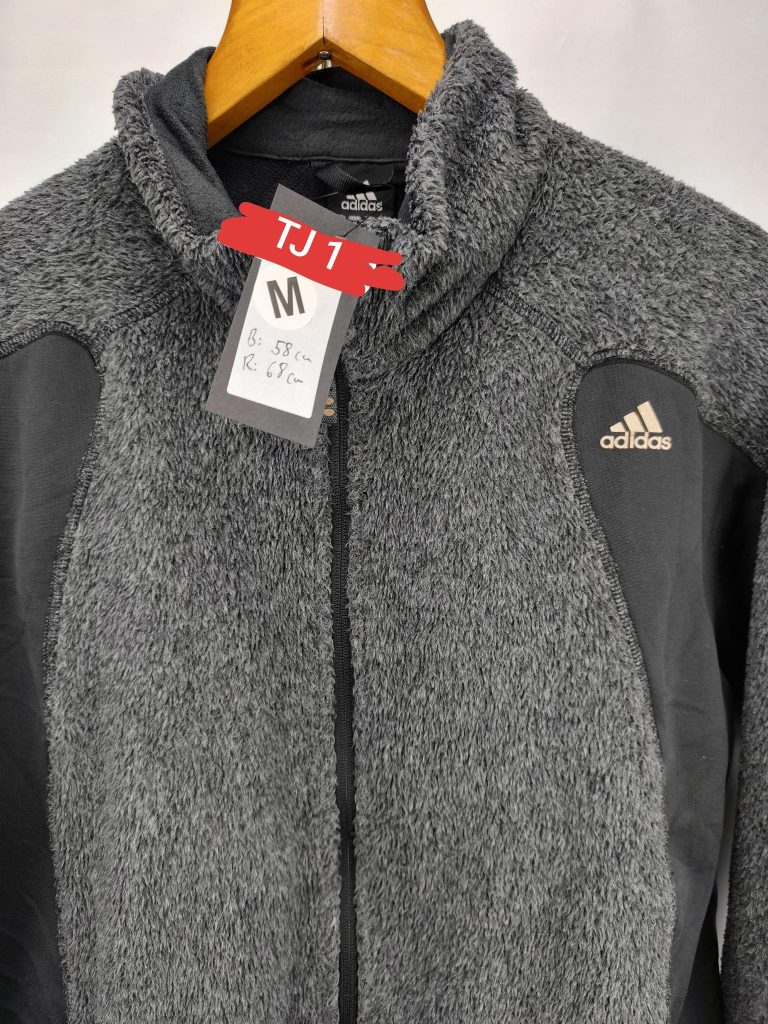Adidas Men's Grey Fleece Jacket Medium Soft Warm