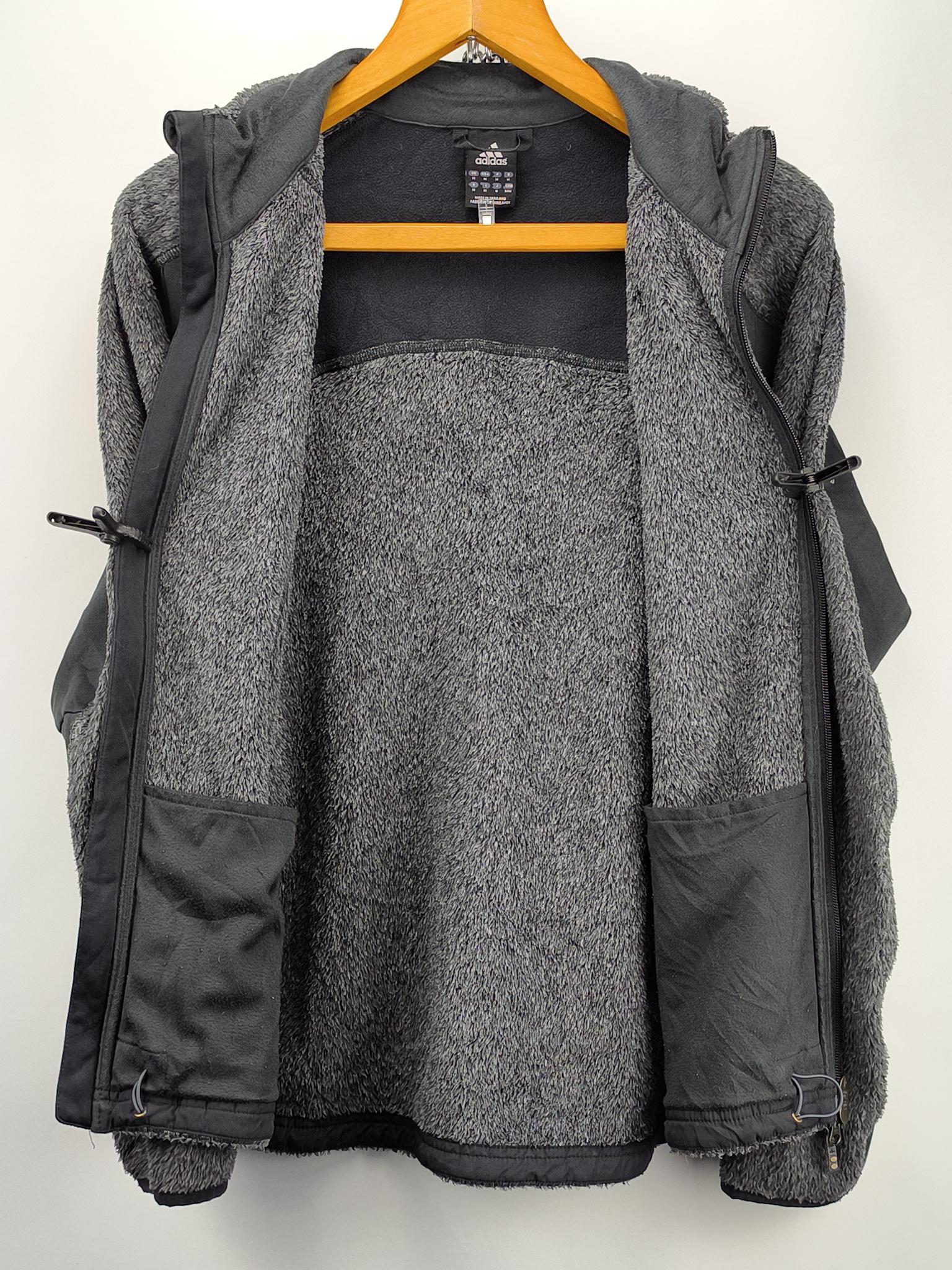 Adidas Men's Grey Fleece Jacket Medium Soft Warm image 6