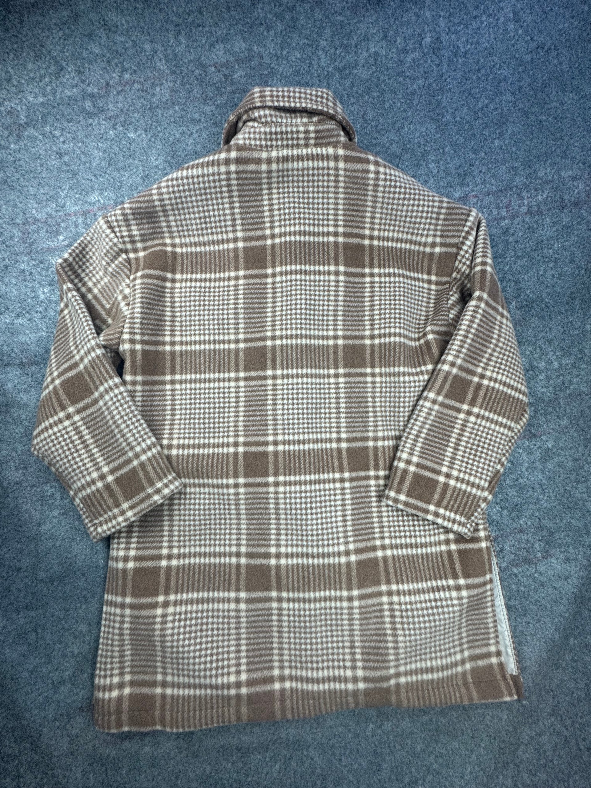 Violet Romance Beige & Brown Checked Shacket Coat Large image 2