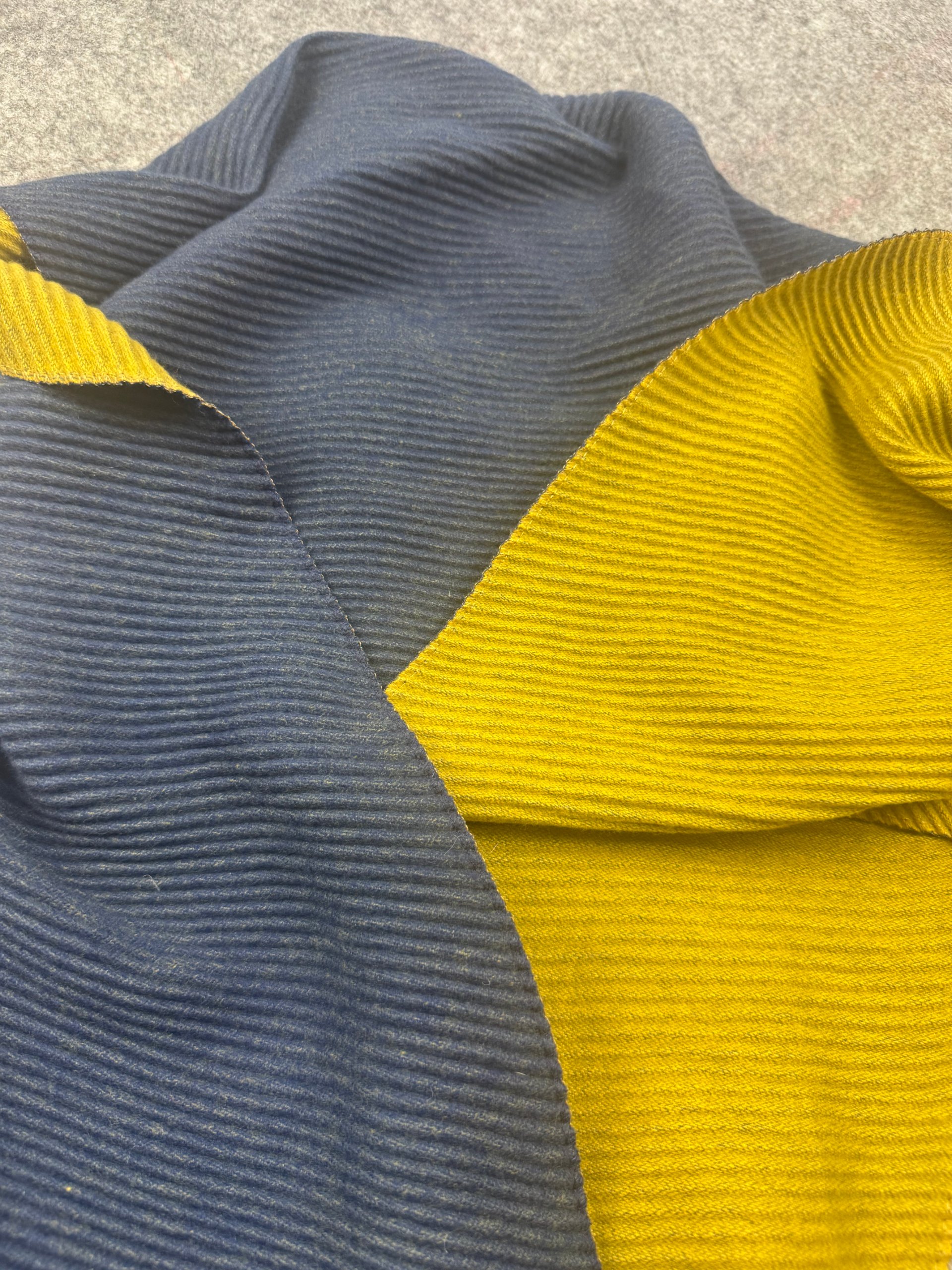 Next Navy & Mustard Ribbed Reversible Scarf One Size image 3