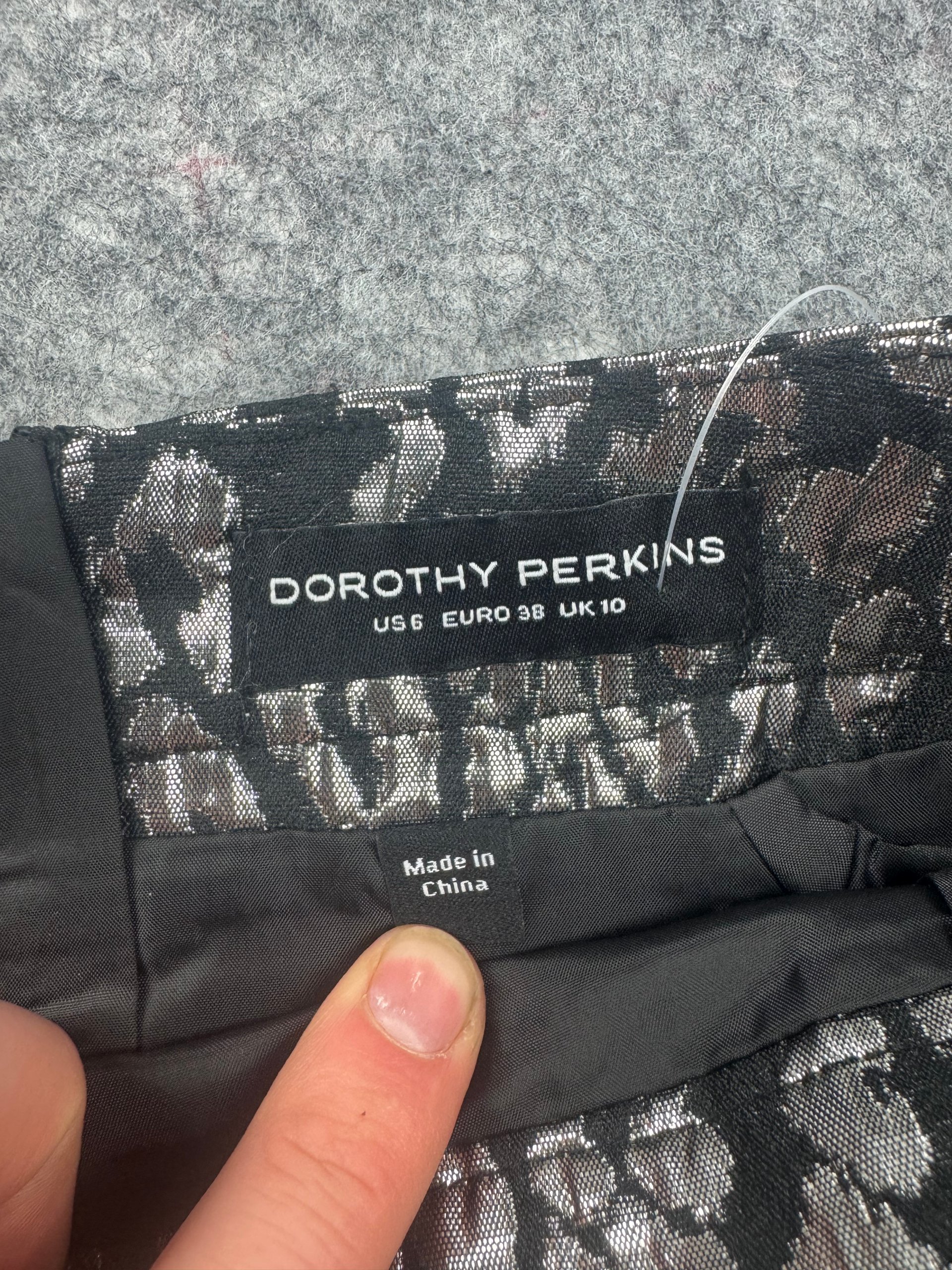 Dorothy Perkins Silver & Black Leopard Jacquard Pencil Skirt UK 10 image 4