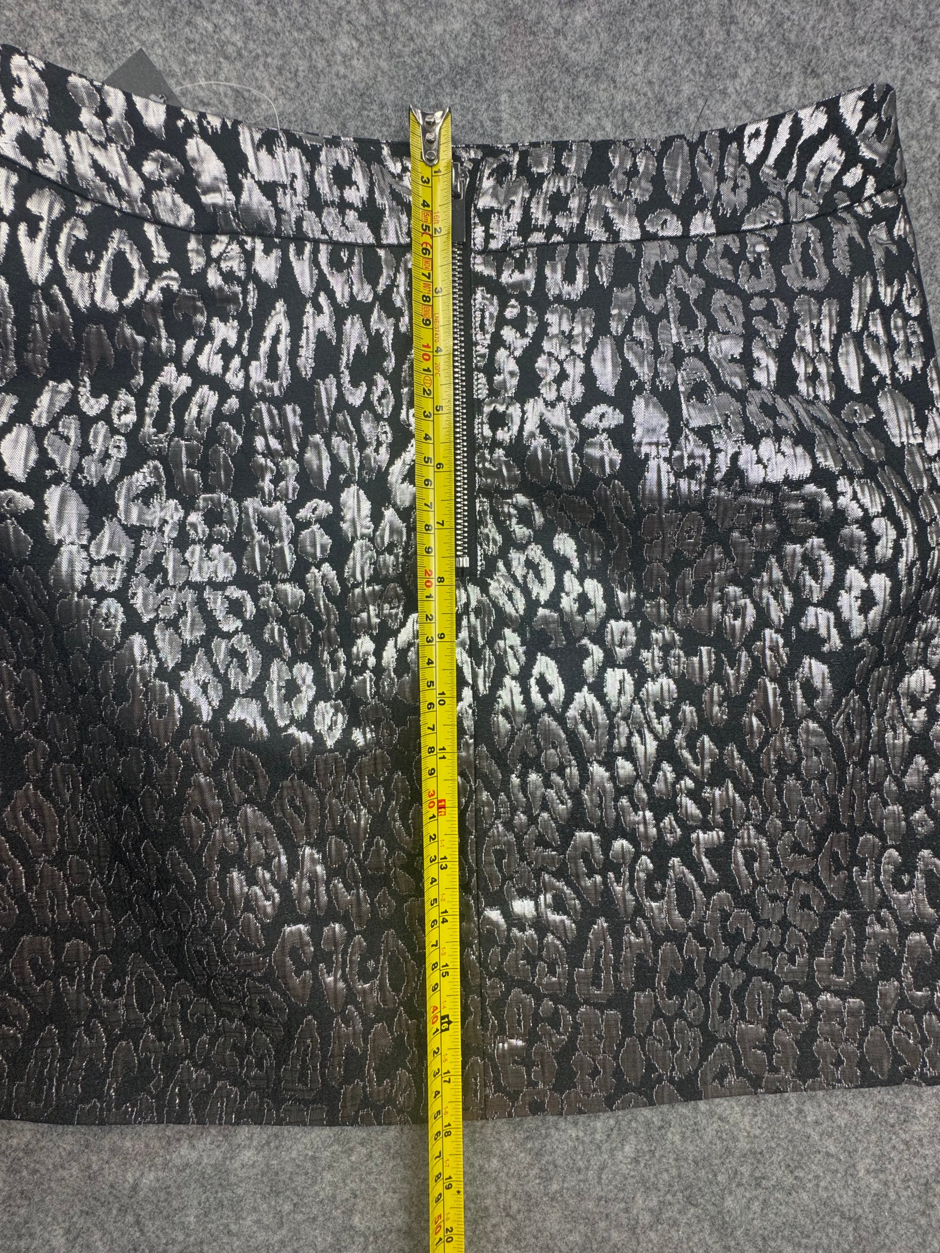 Dorothy Perkins Silver & Black Leopard Jacquard Pencil Skirt UK 10 image 5