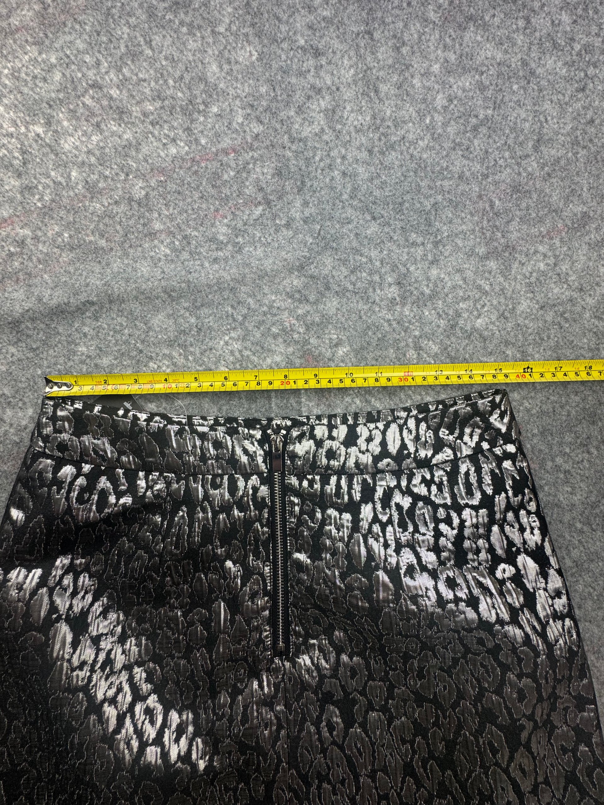 Dorothy Perkins Silver & Black Leopard Jacquard Pencil Skirt UK 10 image 6