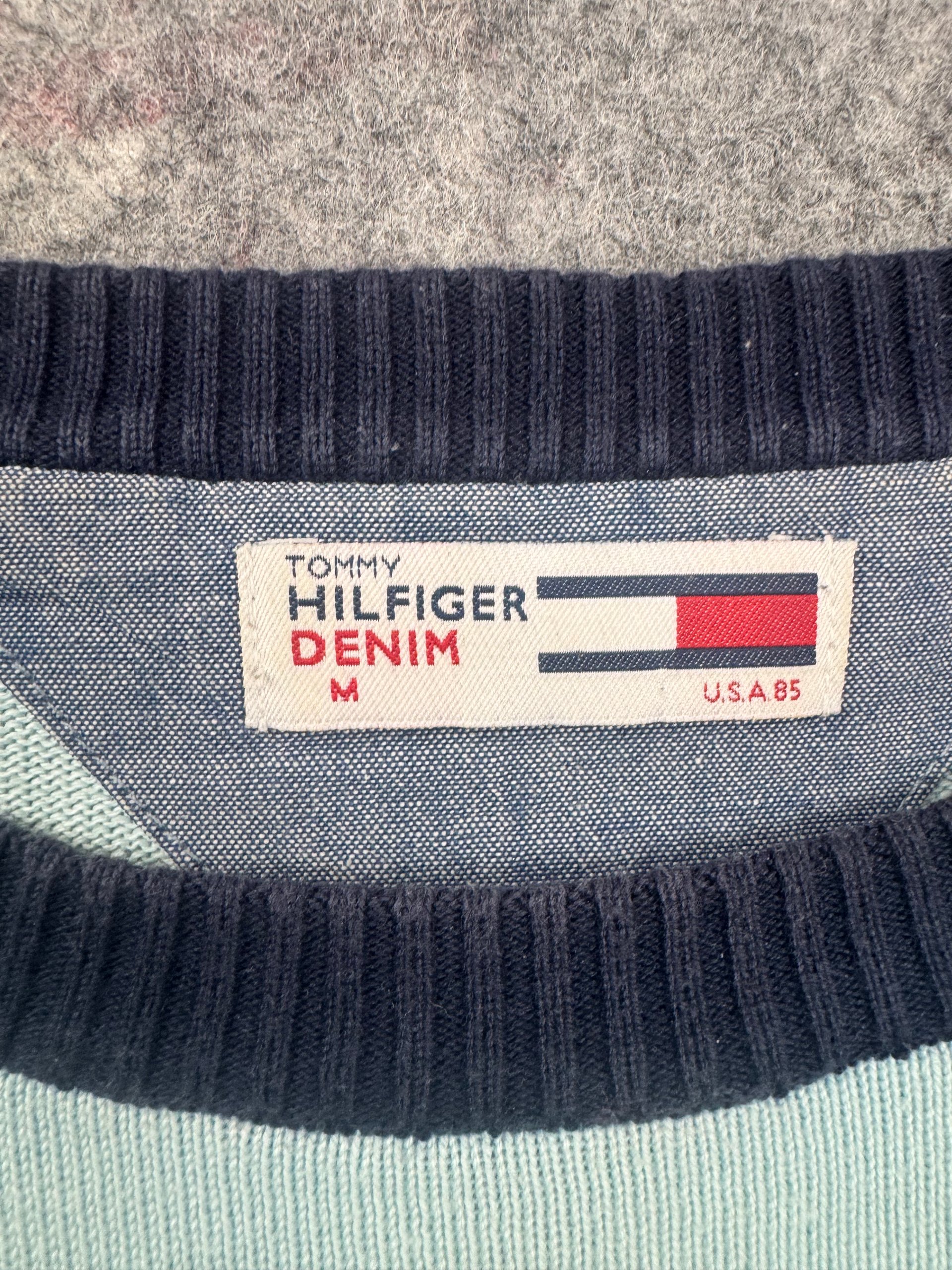 Tommy Hilfiger Light Blue & Navy Raglan Knit Jumper Men’s M image 8