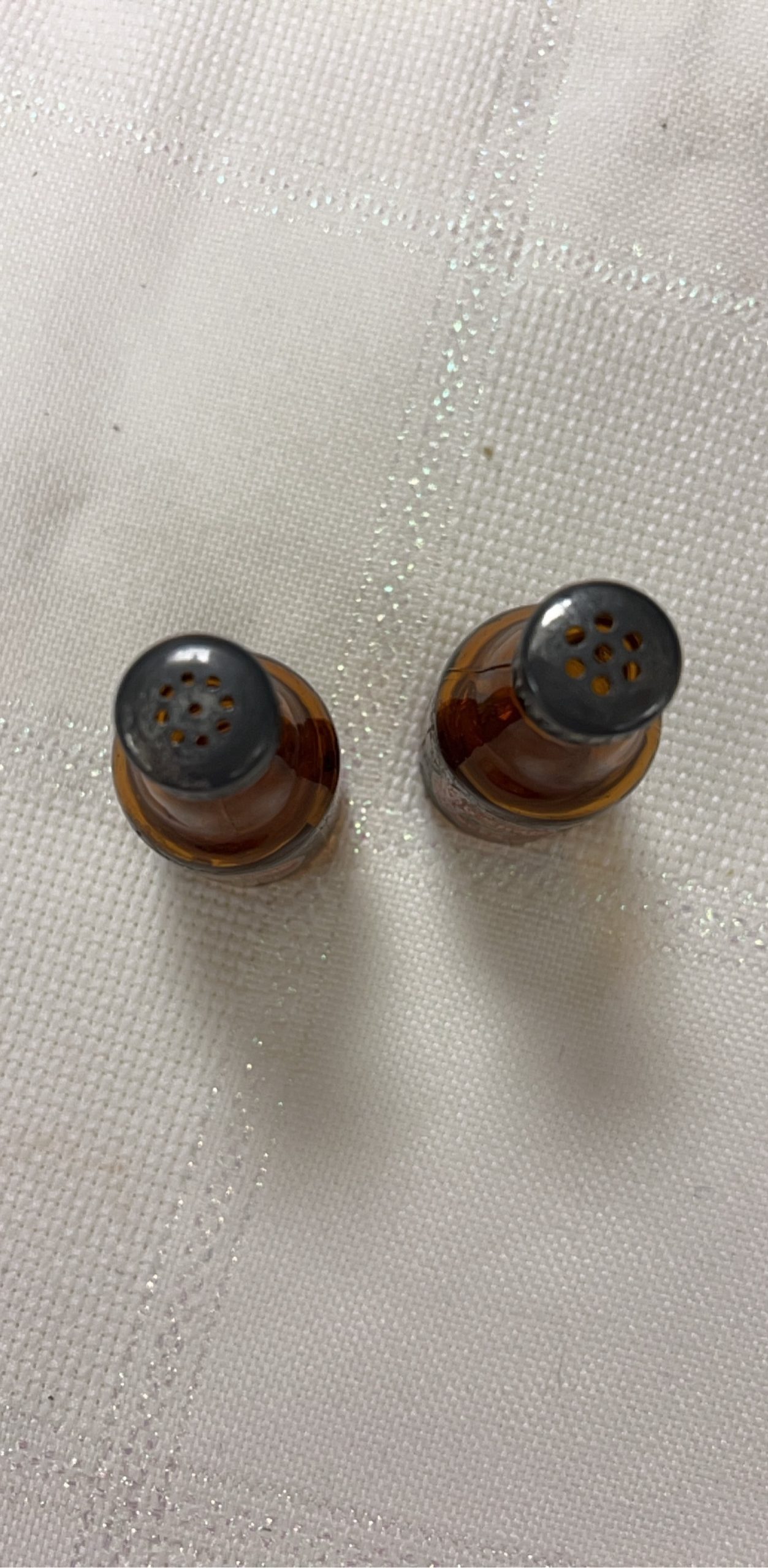 Old Shay Amber Glass Beer Bottle Salt & Pepper Shakers image 3
