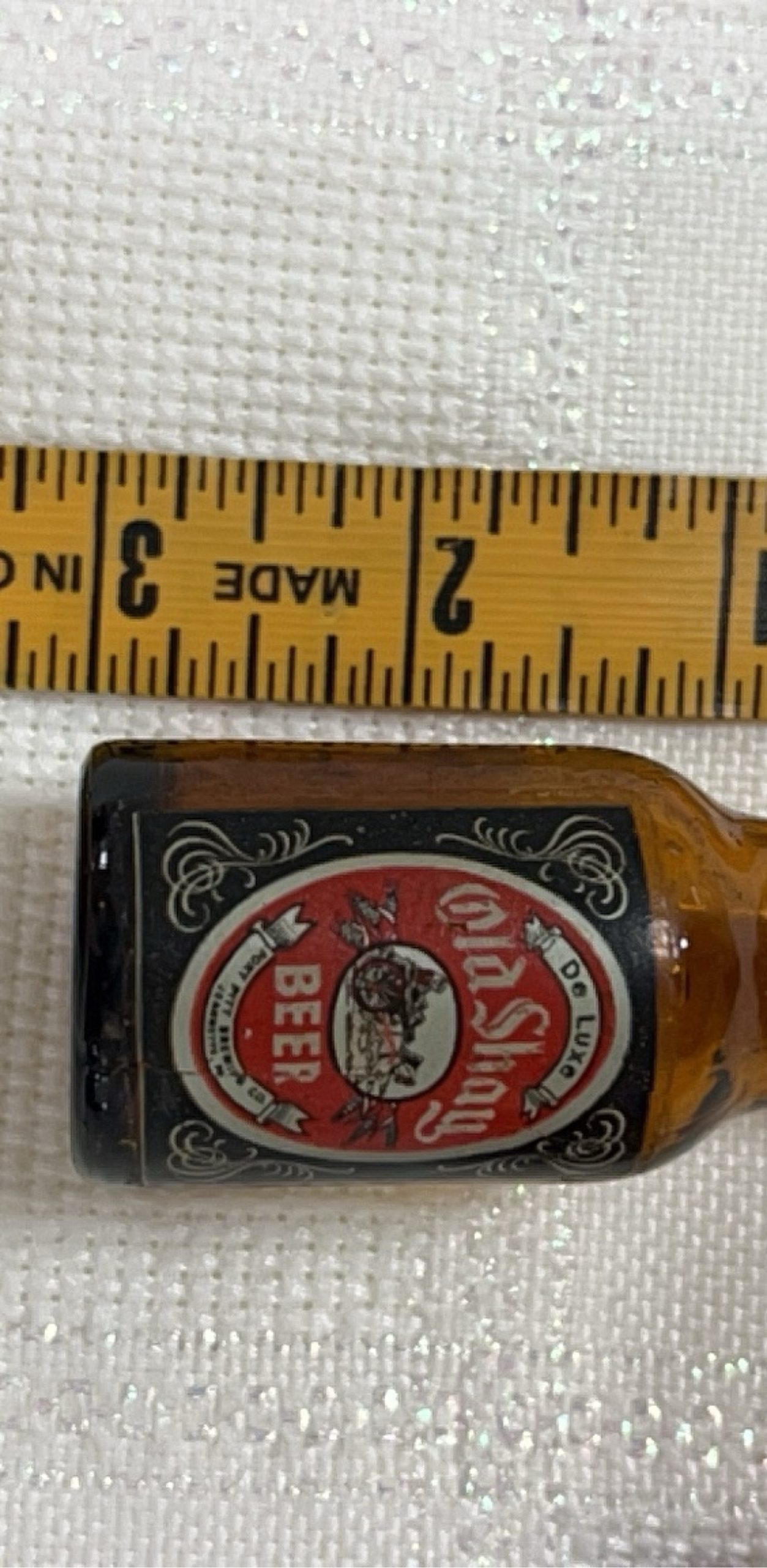 Old Shay Amber Glass Beer Bottle Salt & Pepper Shakers image 4