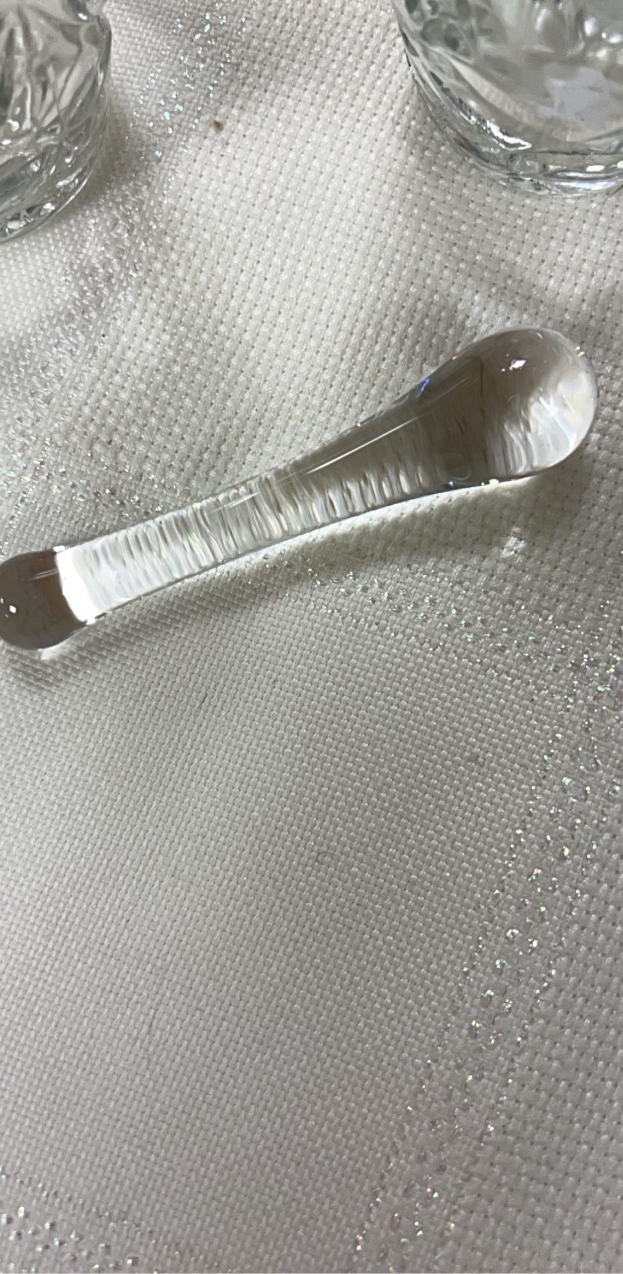 Clear Glass Creamer & Sugar Set with Spoon image 5