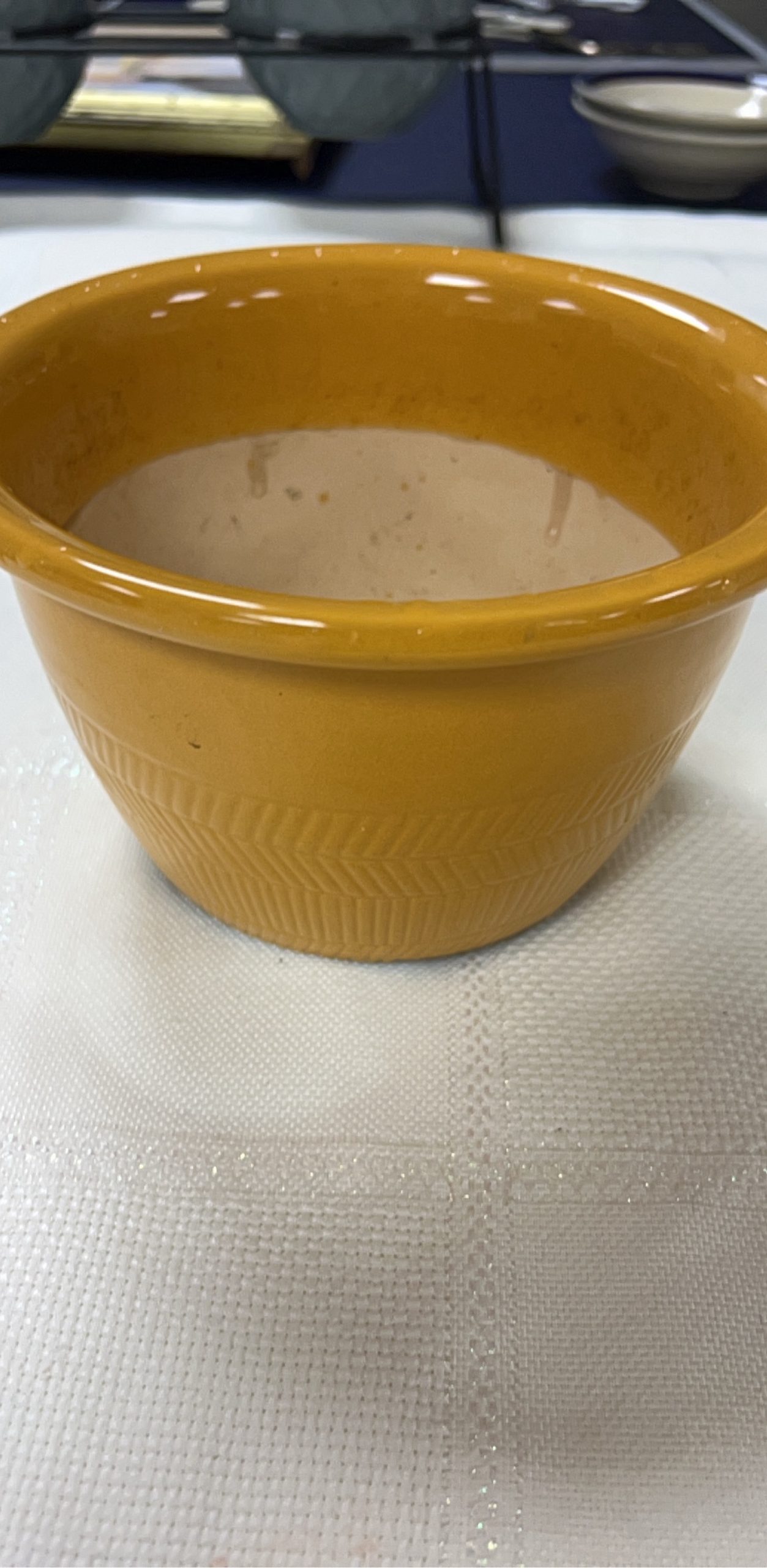 Mustard Yellow Ceramic Flower Pot with Drainage Hole 7in Diameter