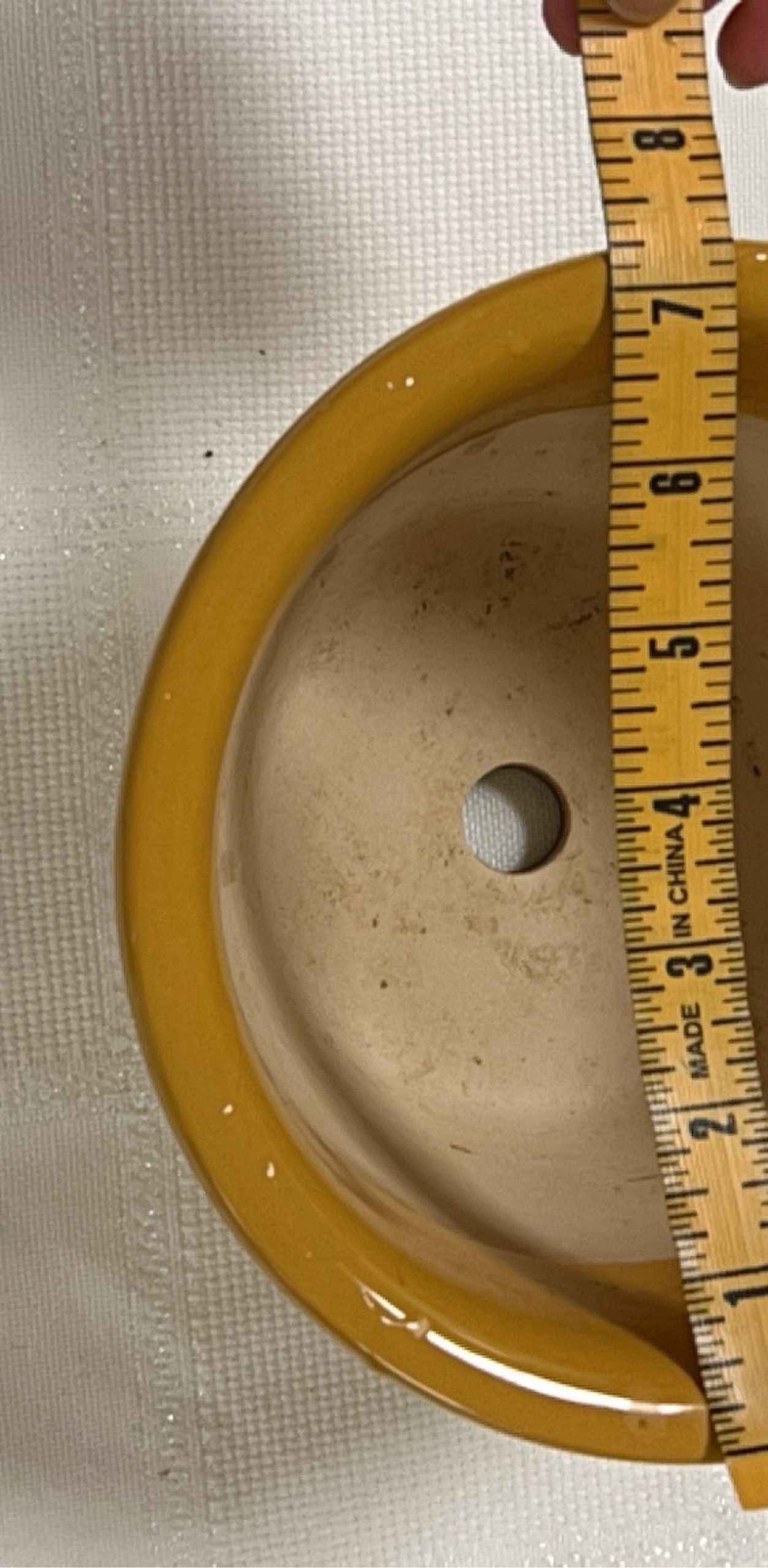 Mustard Yellow Ceramic Flower Pot with Drainage Hole 7in Diameter image 4