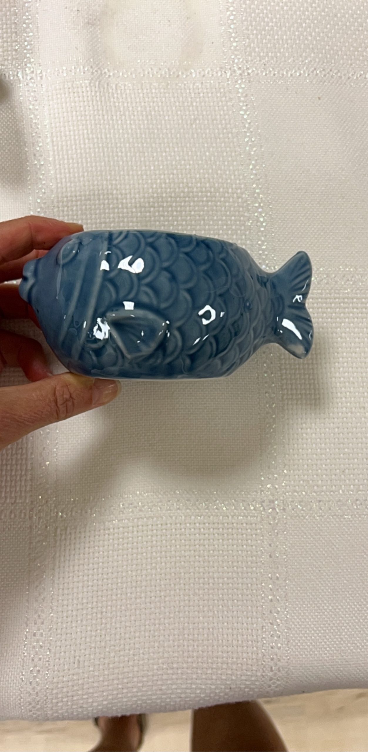 Ceramic Blue & White Fish Salt and Pepper Shakers image 3